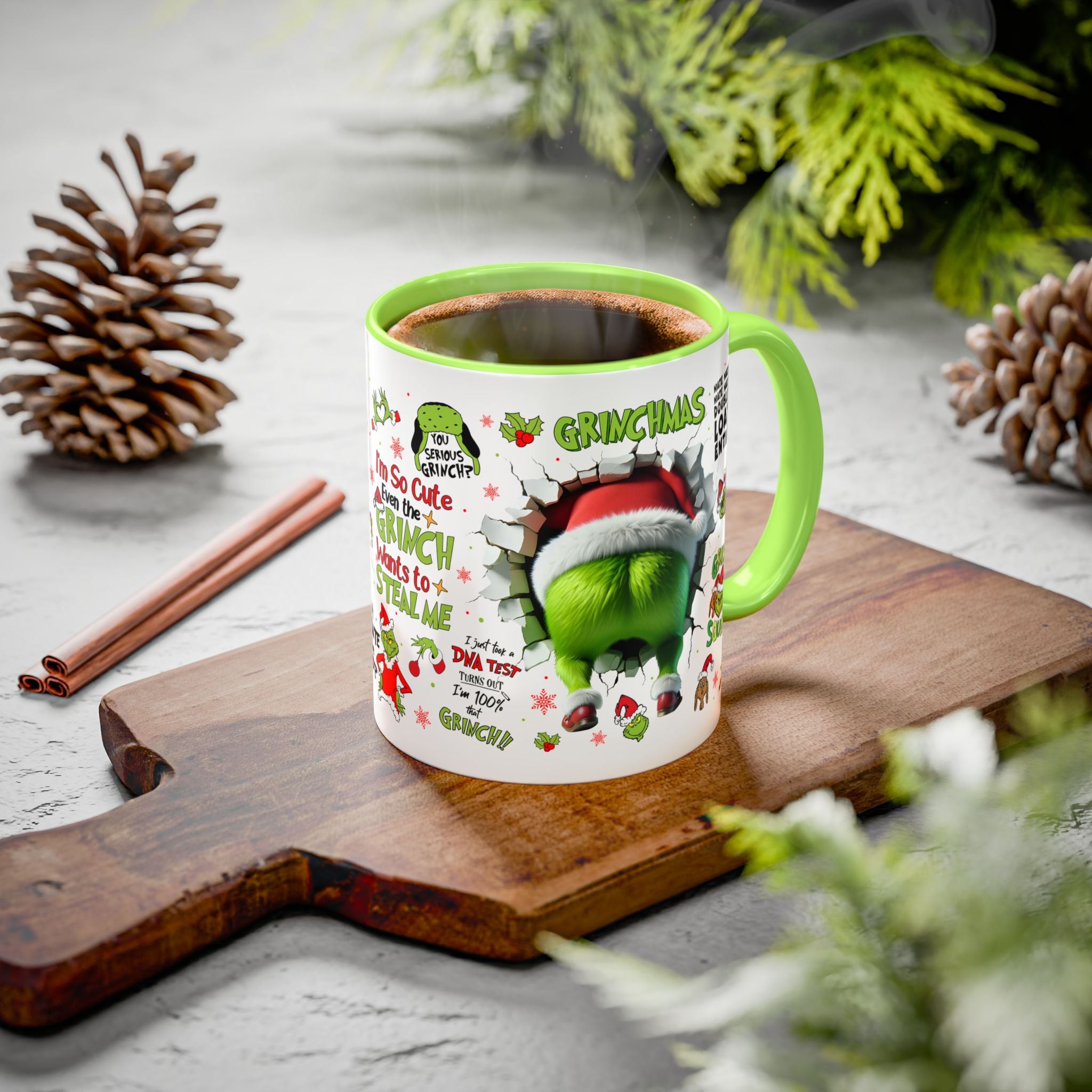 Colorful Grinch Mugs for Holiday Cheer, Funny Coffee Cups, Christmas Gift, Grinch Lovers, Festive Kitchen Decor