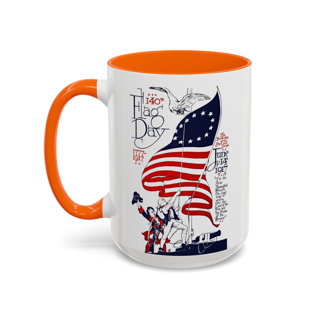 American Flag Day June 14th Parade Illustration Mug | Accent Coffee Mug