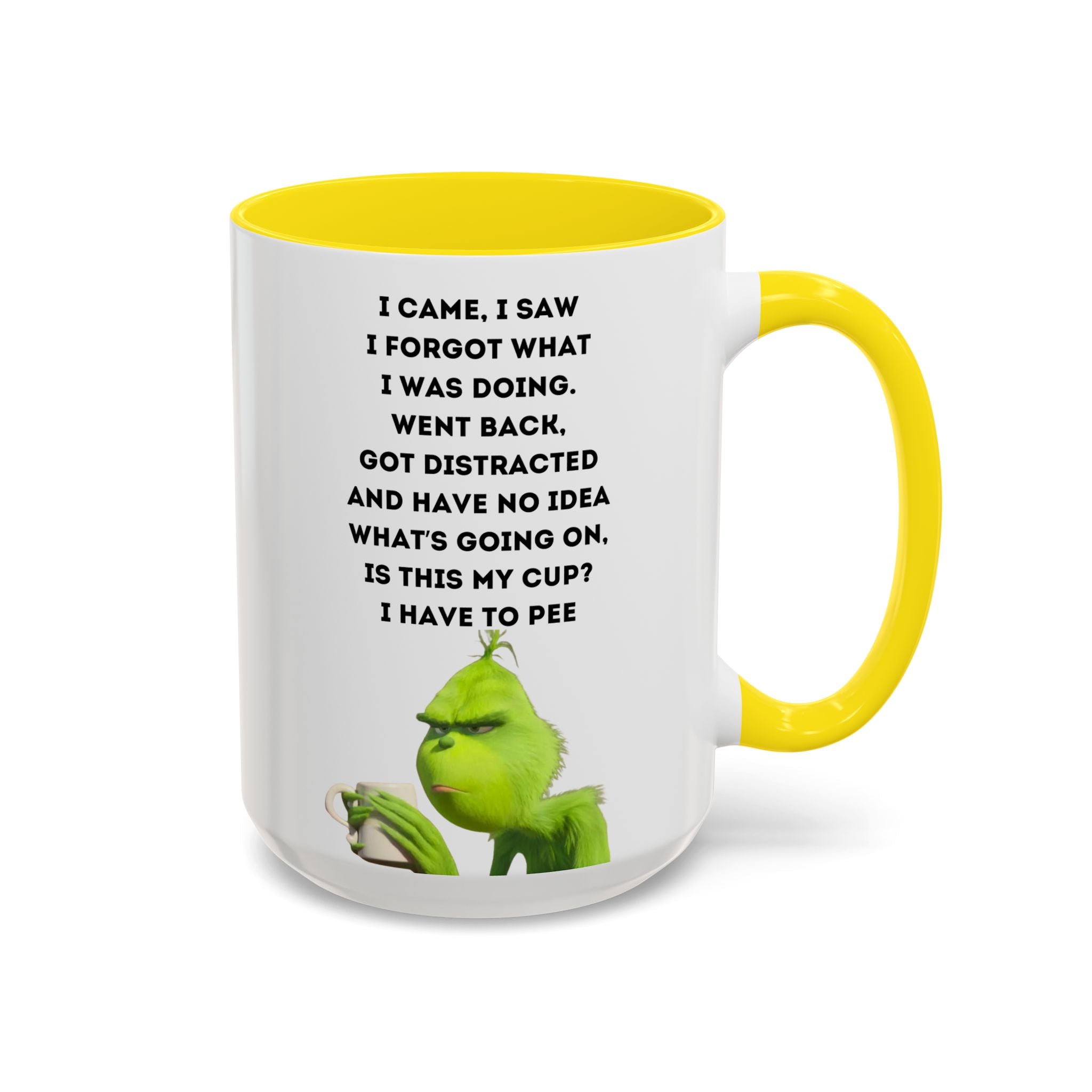 Grumpy Grinch Quote Accent Coffee Mug | Funny Holiday Coffee Cup