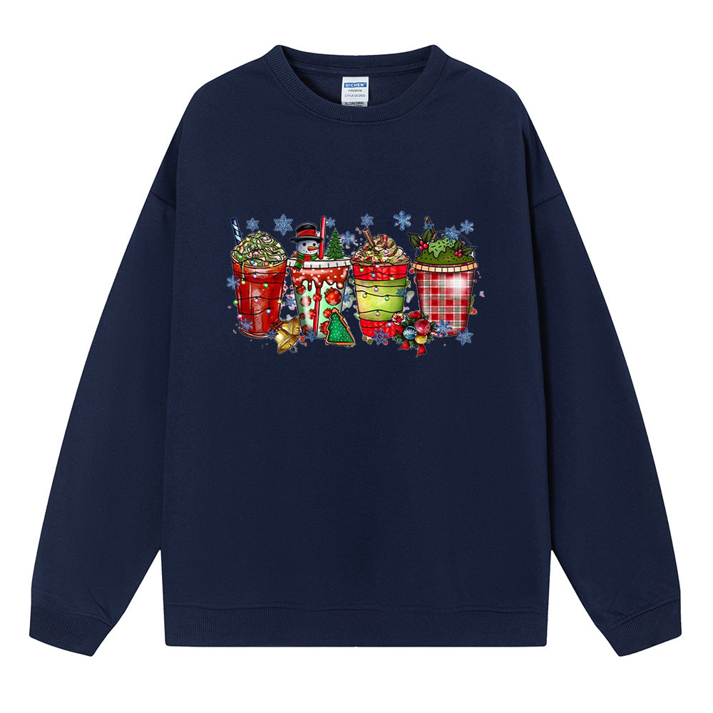 Coffee ice cream Christmas printed hoodie