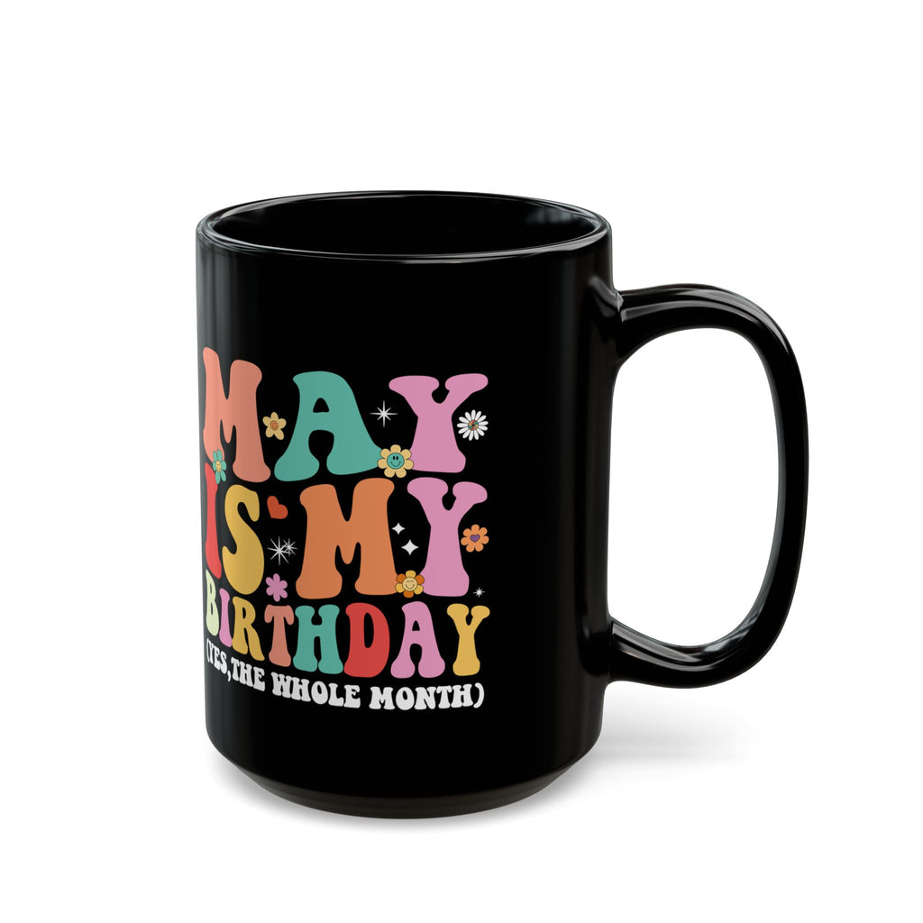 May Is My Birthday Mug | Retro Floral Birthday Month Design