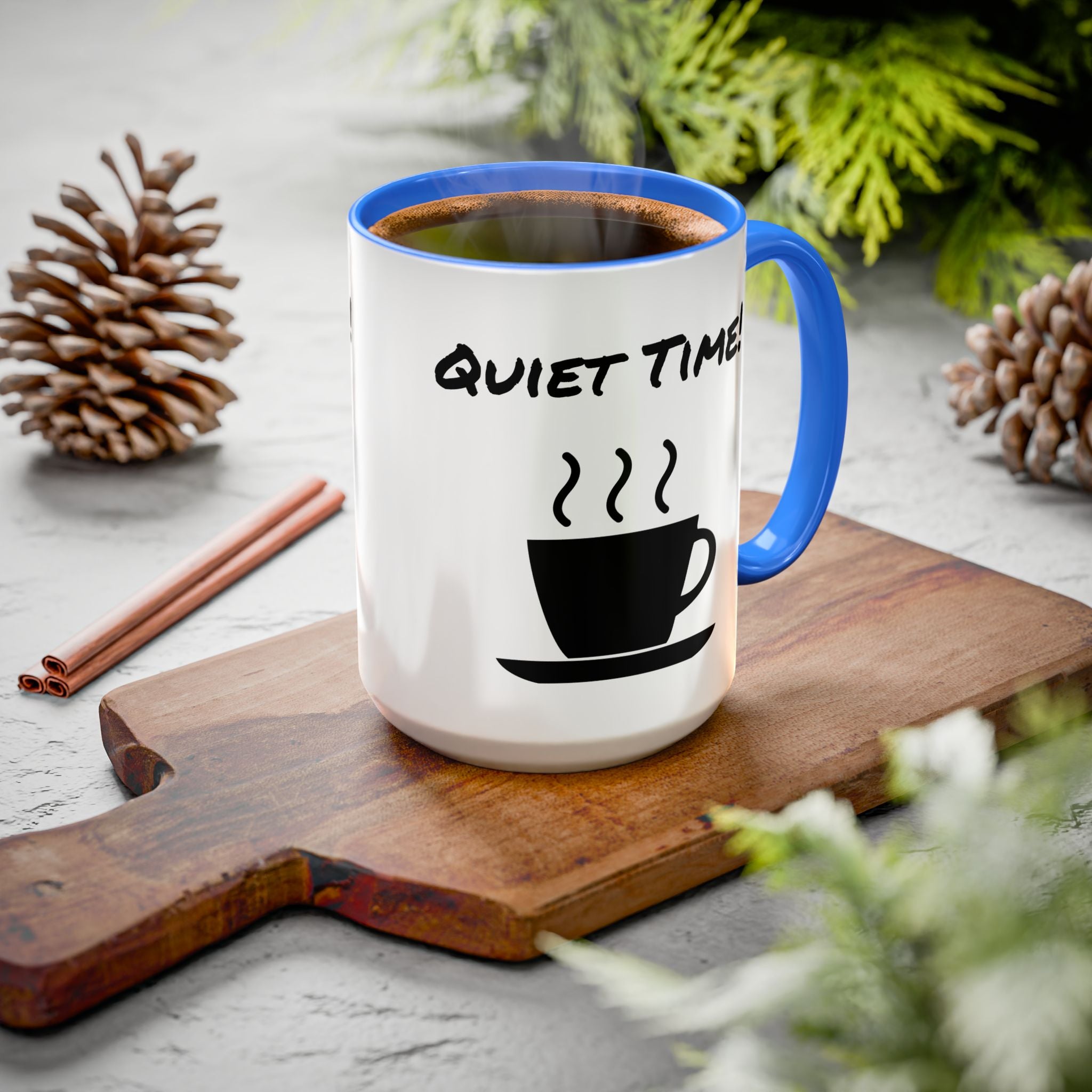 Quiet Time Coffee Mug — Black Accent 11oz/15oz