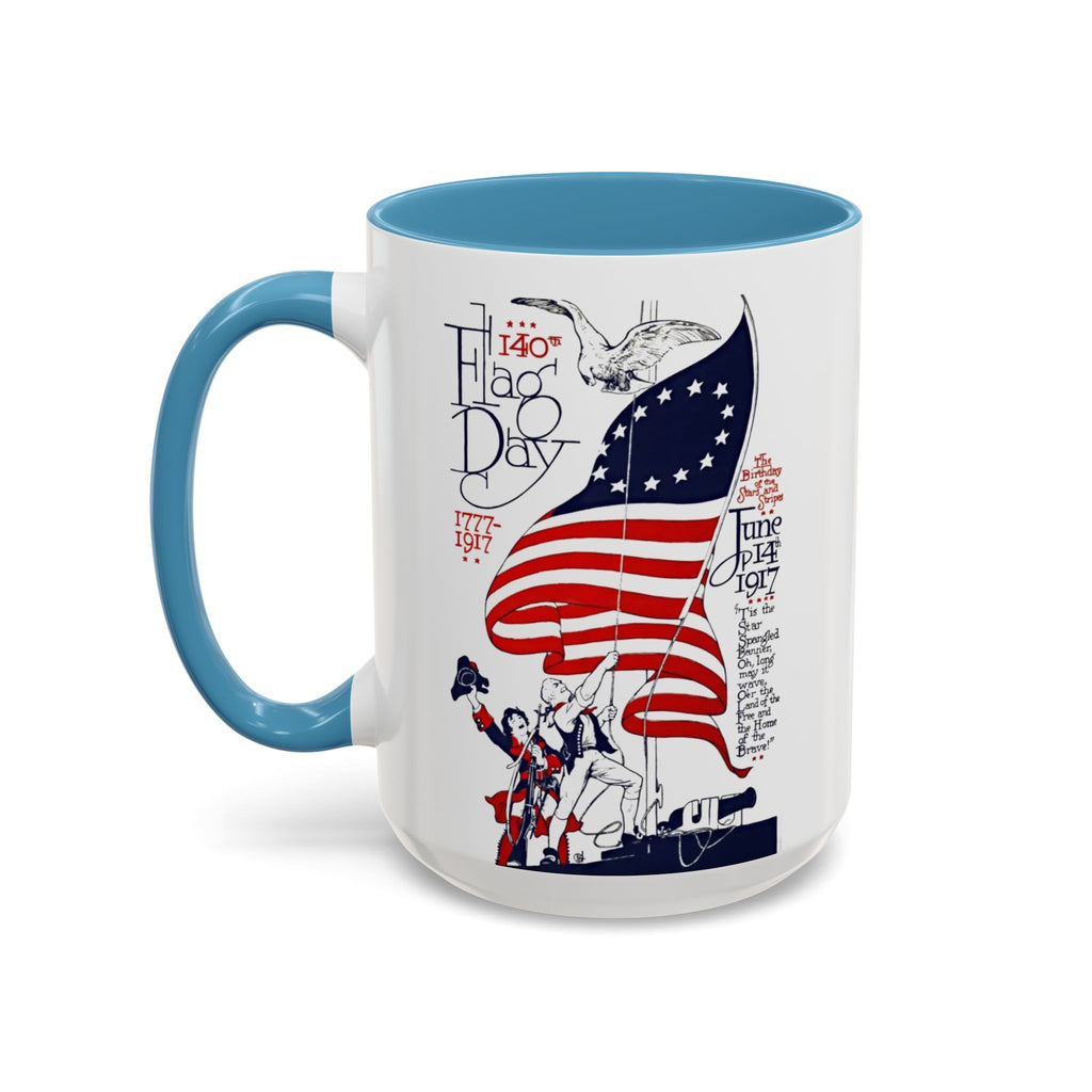 American Flag Day June 14th Parade Illustration Mug | Accent Coffee Mug