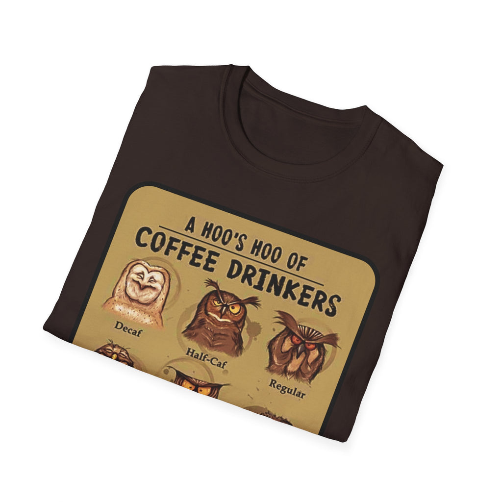 Coffee Owl Types T-Shirt | A Hoo's Hoo of Coffee Drinkers