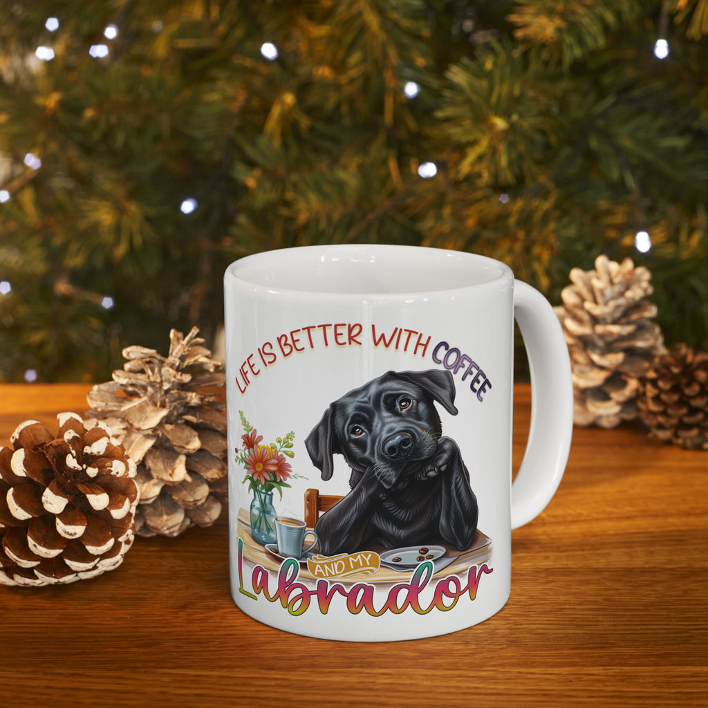 Life Is Better With Coffee Labrador Mug | Ceramic Dog Lover Coffee Cup