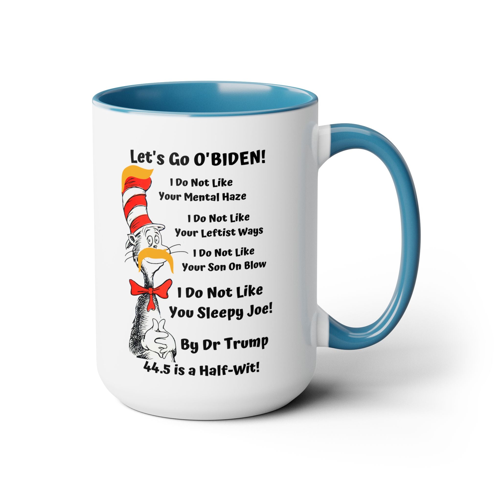Dr. TRUMP and O'BIDEN 44.5 -  Two-Tone Coffee Mugs, 15oz