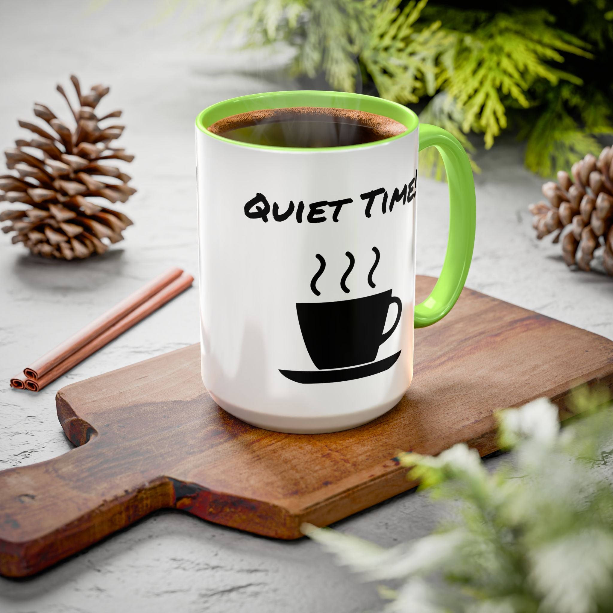 Quiet Time Coffee Mug — Black Accent 11oz/15oz