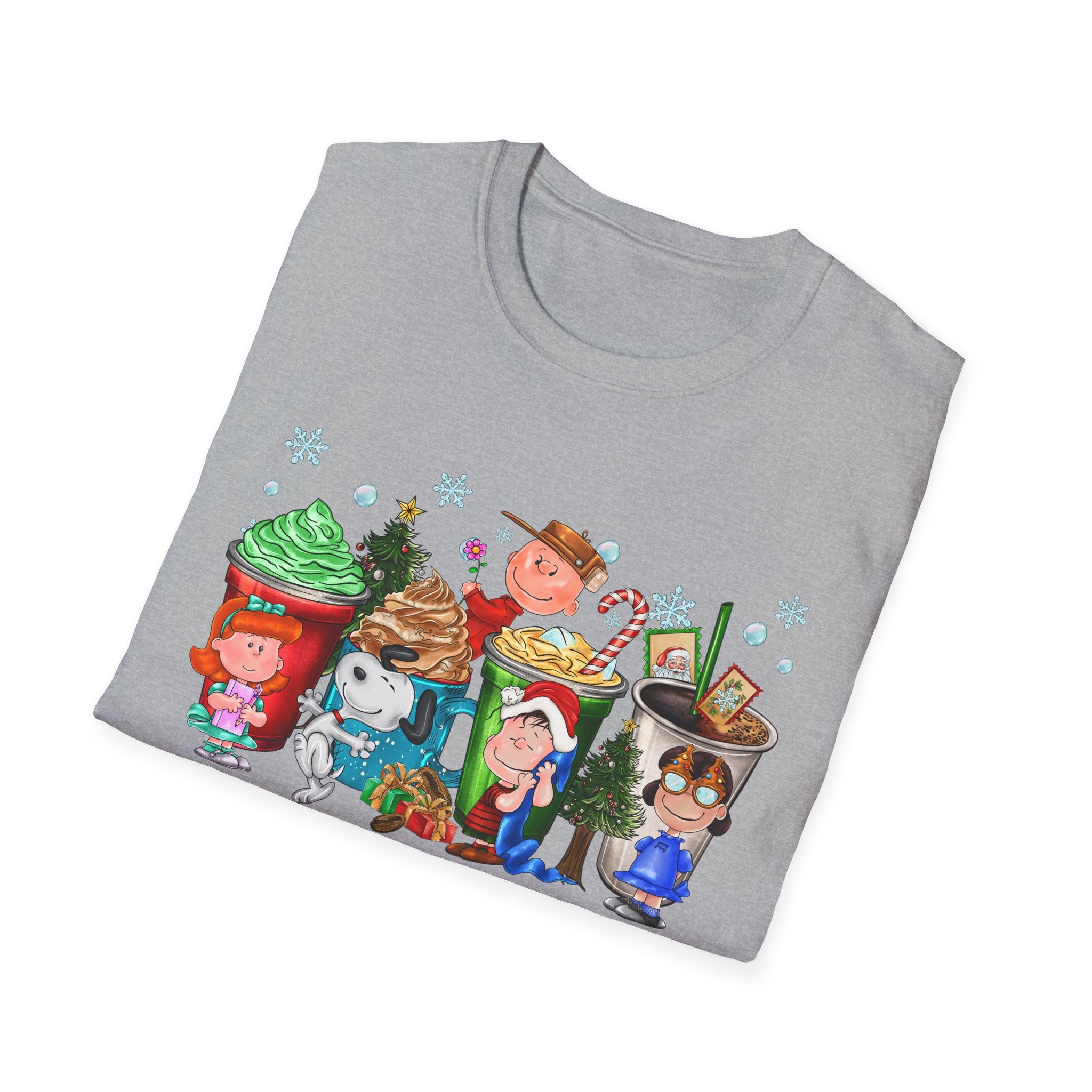 Holiday Cartoon Characters T-Shirt | Christmas Kids Crew Illustration