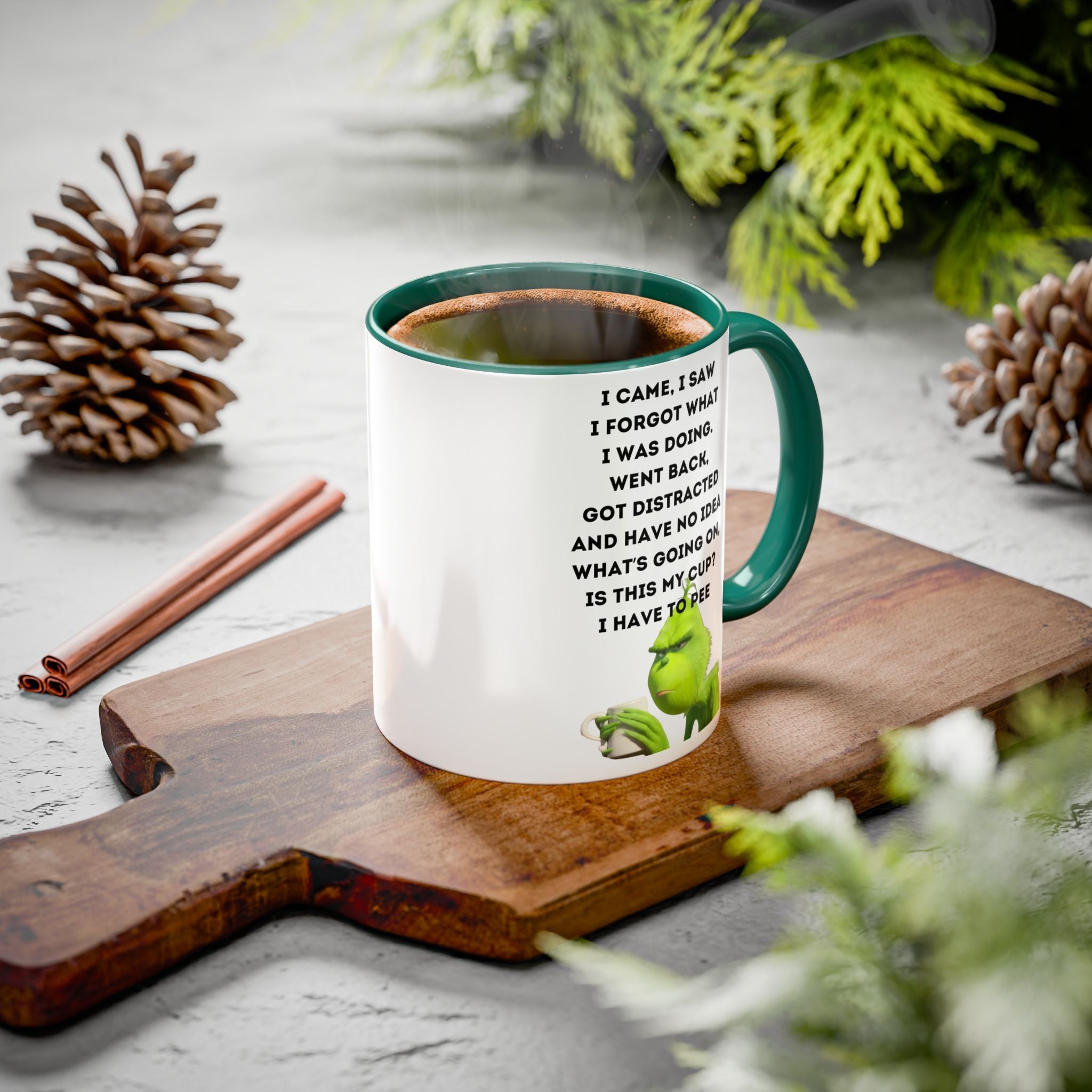 Colorful Grinch Coffee Mug, Fun Holiday Gift, Funny Tea Cup, Quirky Kitchen Decor, Grinch Fan Mug, Christmas Gift Idea