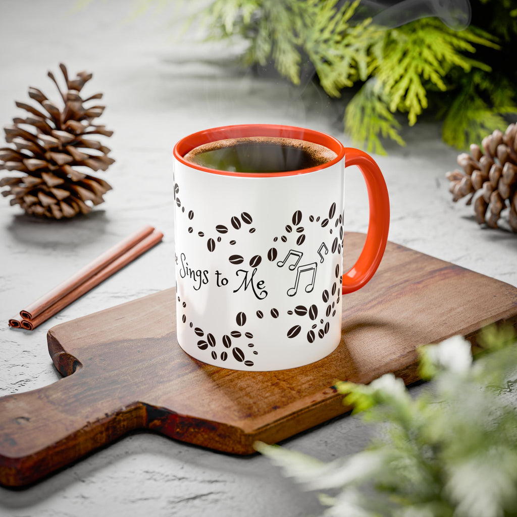Coffee Sings to Me Mug — 11oz/15oz Ceramic Coffee Bean Music Mug