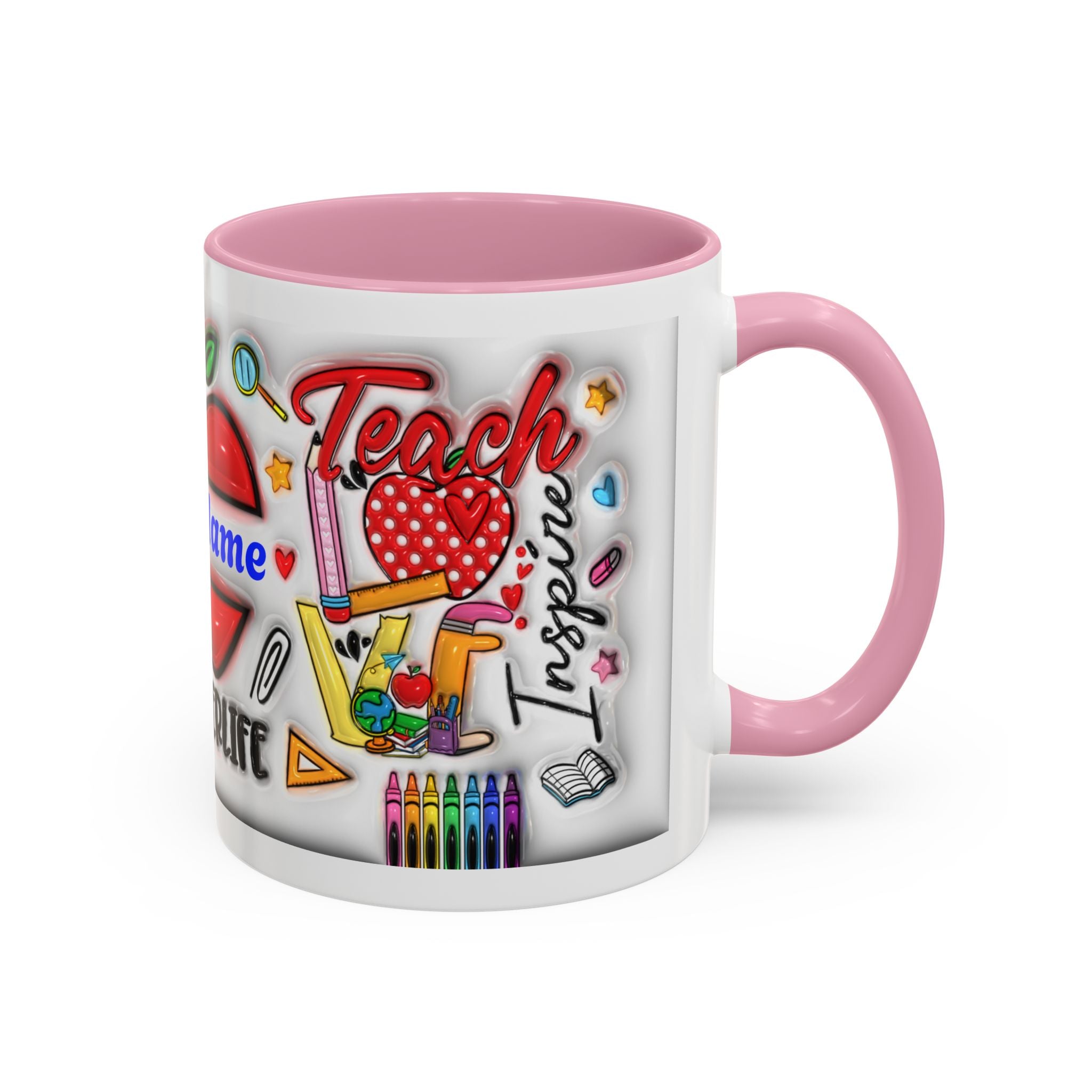 Personalized Teacher Mugs | Colorful 11oz & 15oz Coffee Cups | Fun Gift for Educators | Back to School | Teacher Appreciation