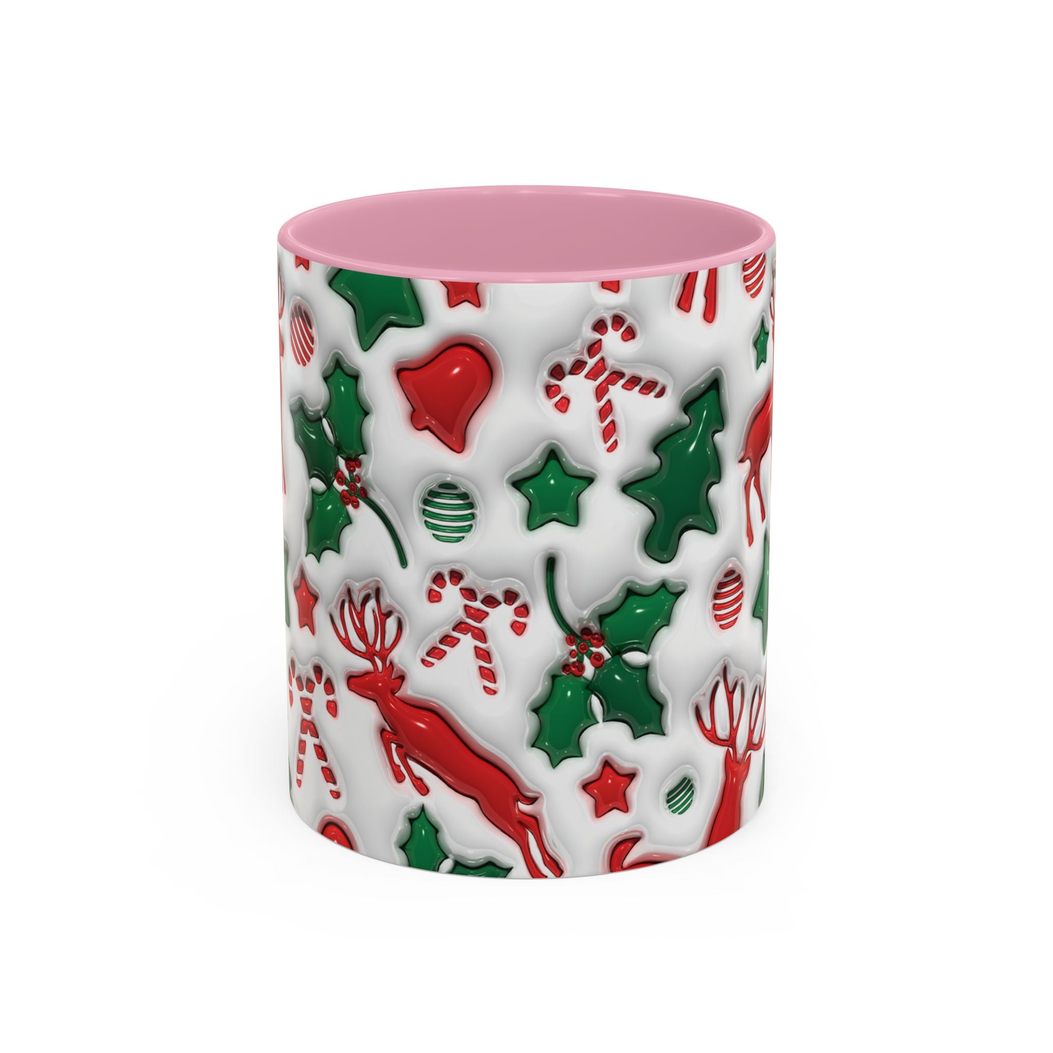 Festive Holiday Mugs, Christmas Coffee Cups, Colorful Reindeer and Candy Cane Design, Cozy Winter Drinkware, Perfect Gift for Holidays
