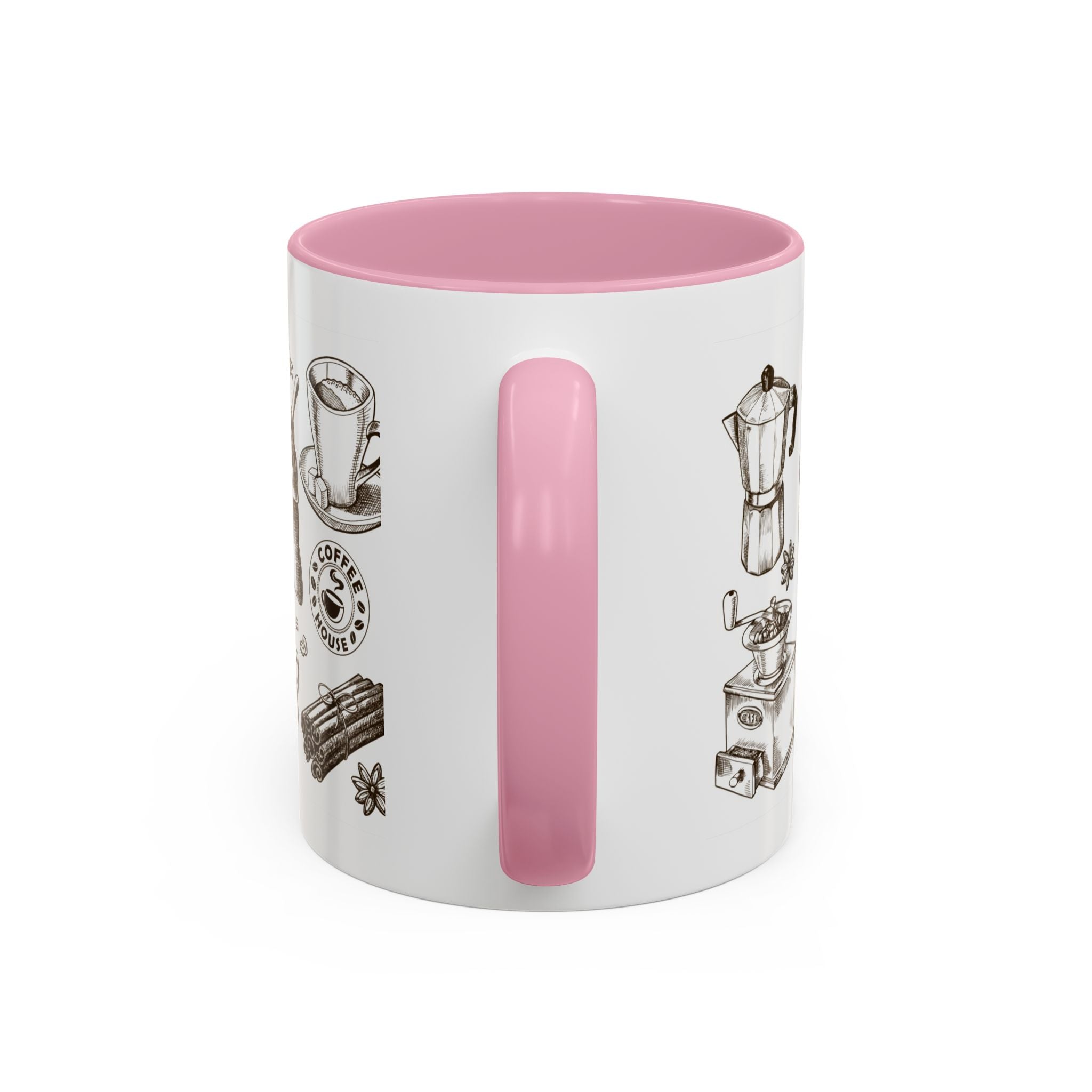 Coffee Pattern Mug — Illustrated Coffee Beans & Brewing Tools (11oz/15oz)