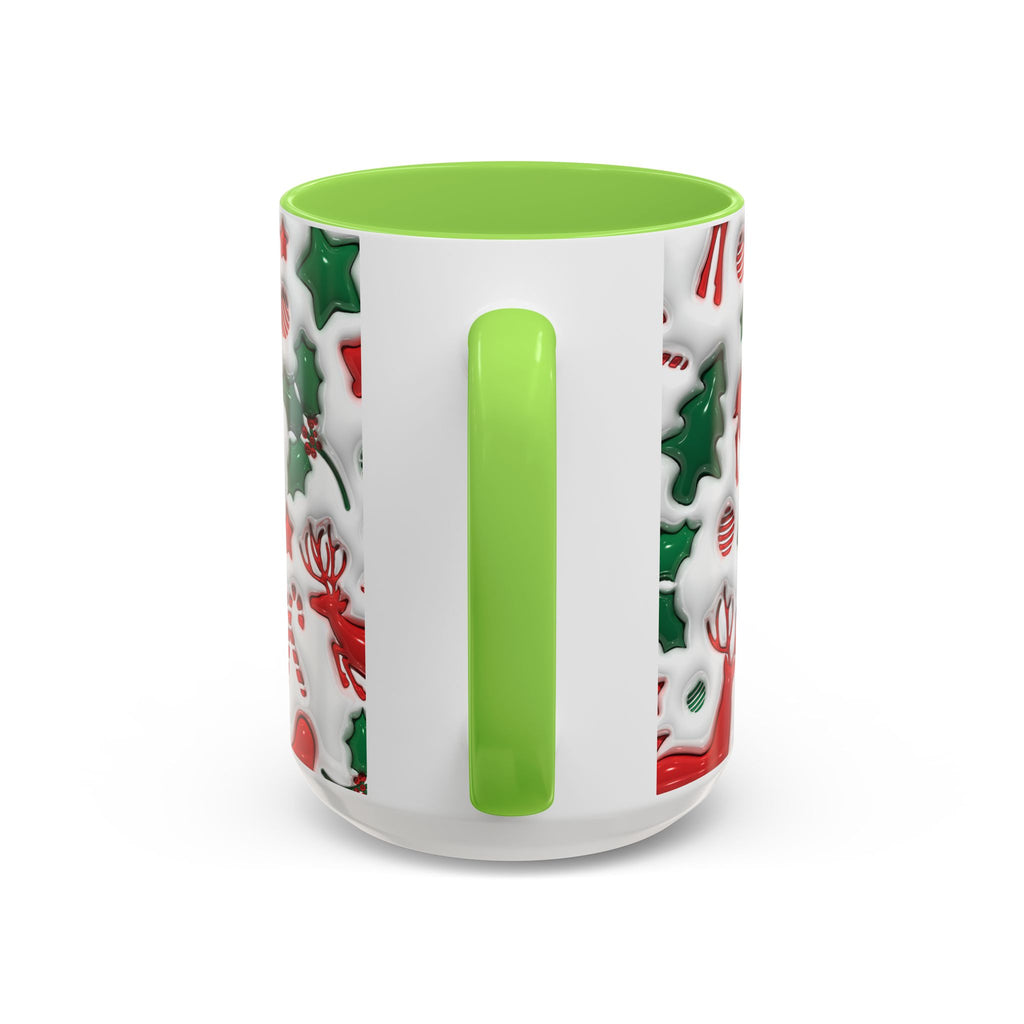 Festive Holiday Mugs, Christmas Coffee Cups, Colorful Reindeer and Candy Cane Design, Cozy Winter Drinkware, Perfect Gift for Holidays