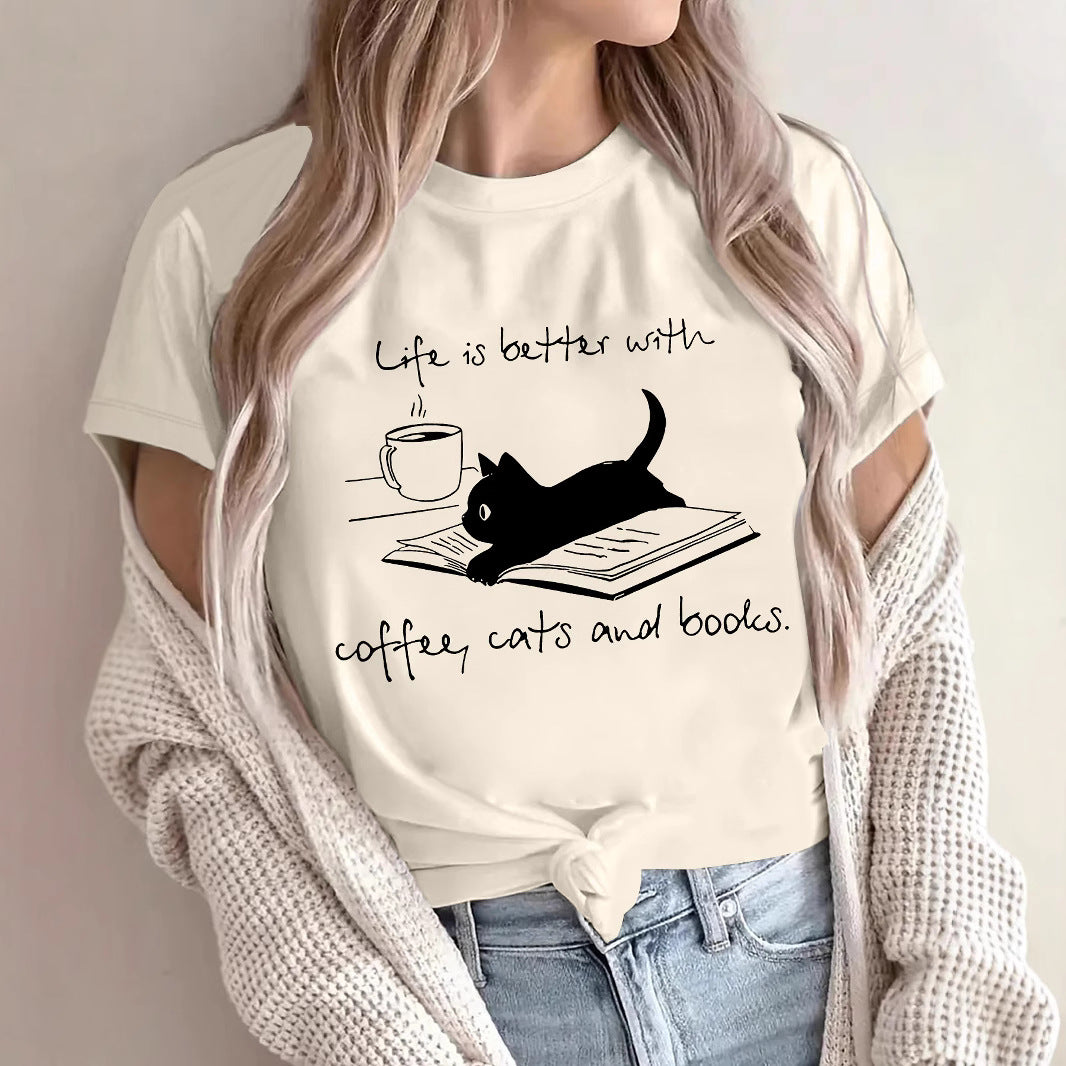 Short sleeved women's lives due to coffee