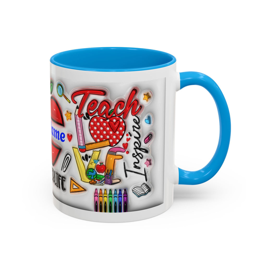 Personalized Teacher Mugs | Colorful 11oz & 15oz Coffee Cups | Fun Gift for Educators | Back to School | Teacher Appreciation