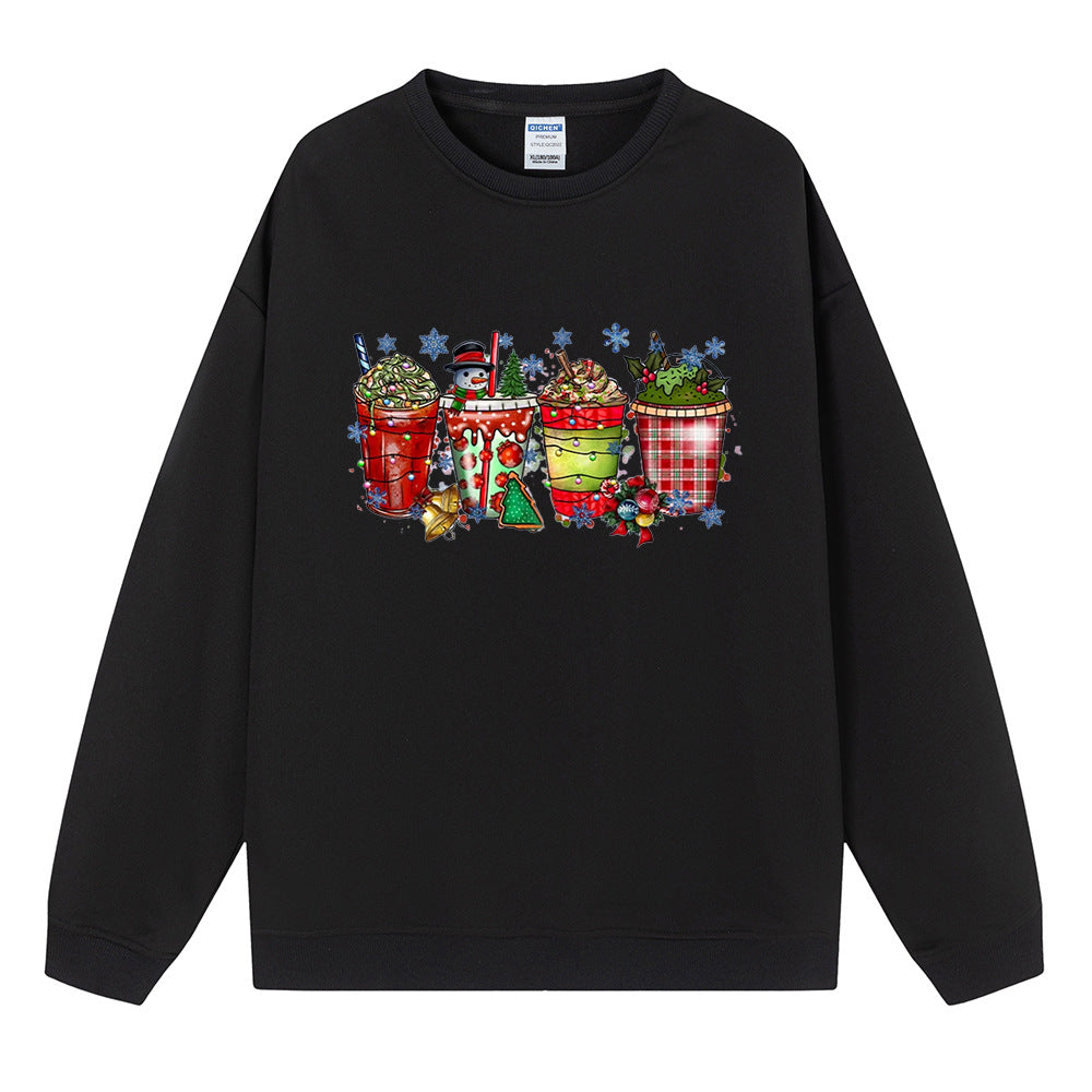 Coffee ice cream Christmas printed hoodie