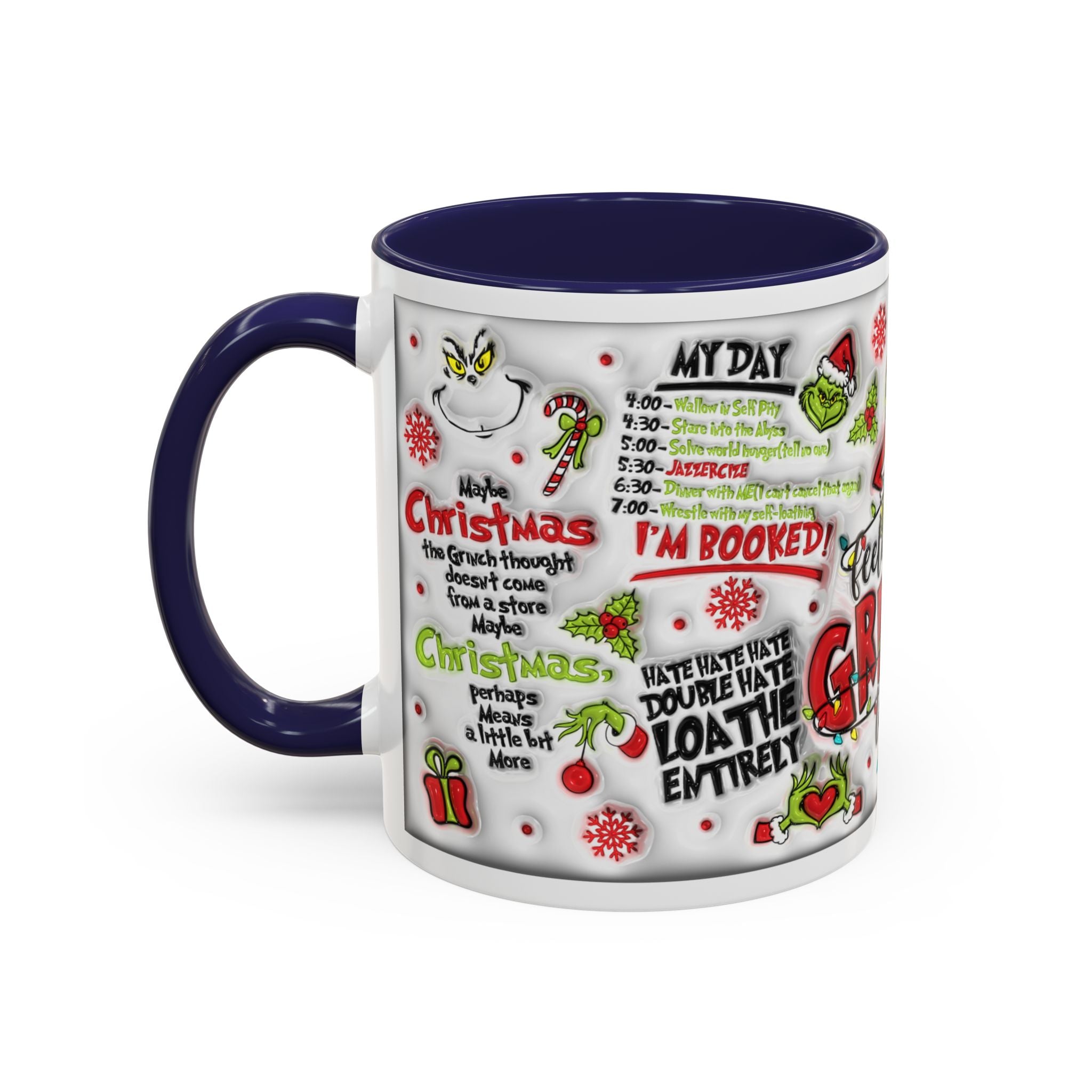 Grinchy Holiday Coffee Mug — "Feeling Extra Grinchy Today" Accent Mug (11/15oz)