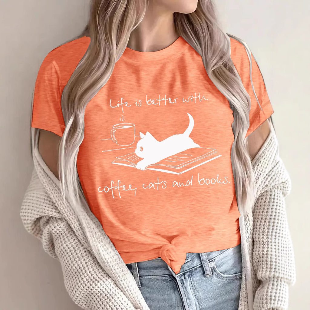 Short sleeved women's lives due to coffee