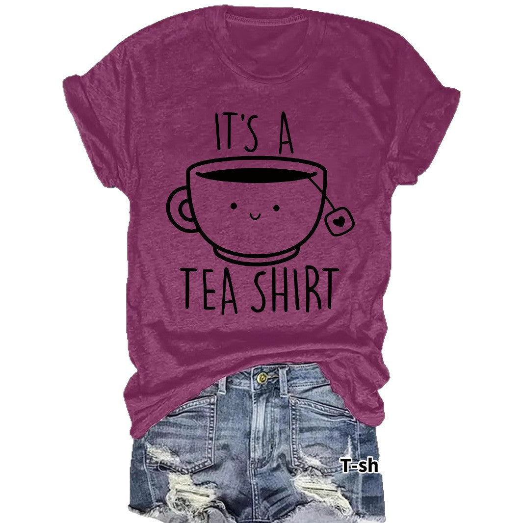 Coffee new short sleeved women's T-shirt