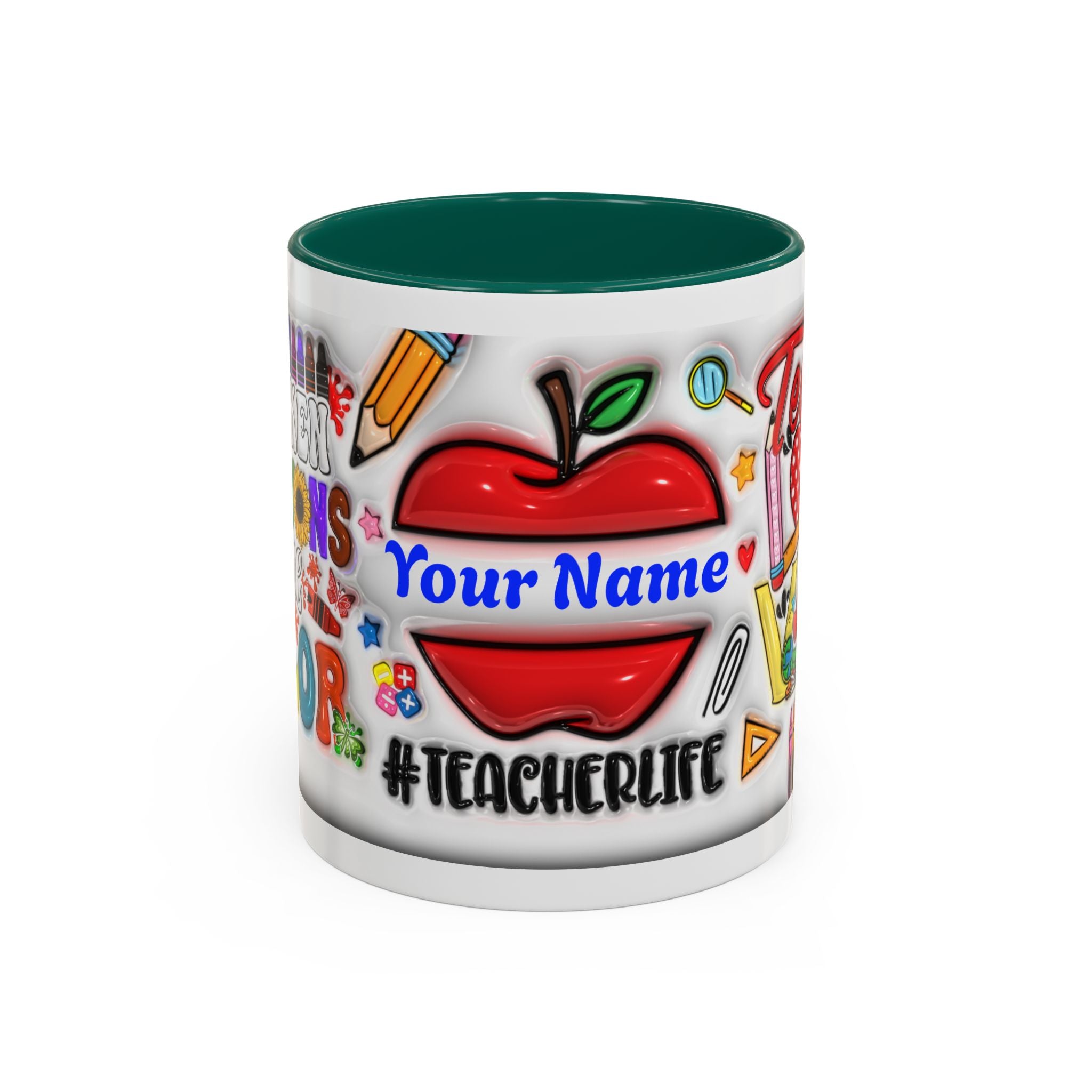 Personalized Teacher Mugs | Colorful 11oz & 15oz Coffee Cups | Fun Gift for Educators | Back to School | Teacher Appreciation