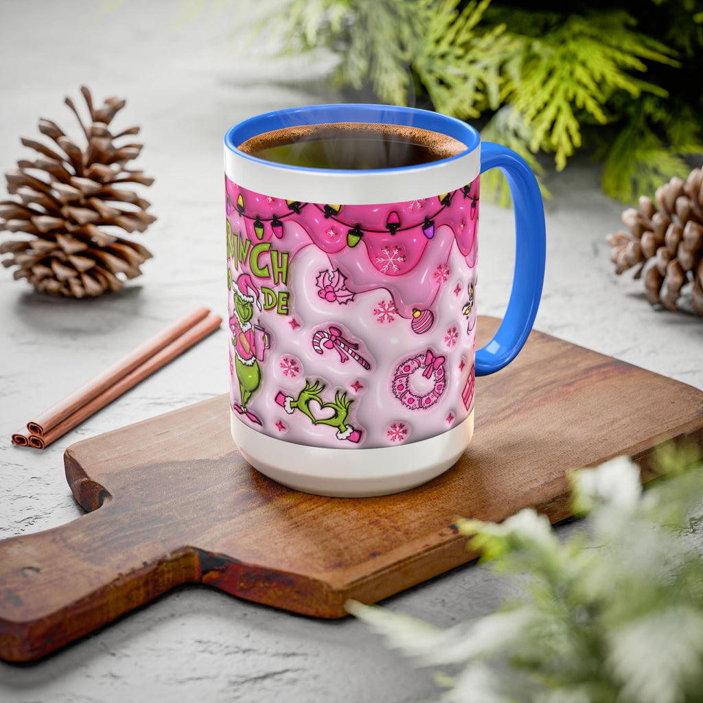 Colorful Grinch Mug, Holiday Gift, Whimsical Drinkware, Festive Coffee Cup, Christmas Decor, Grinch Mode Mug