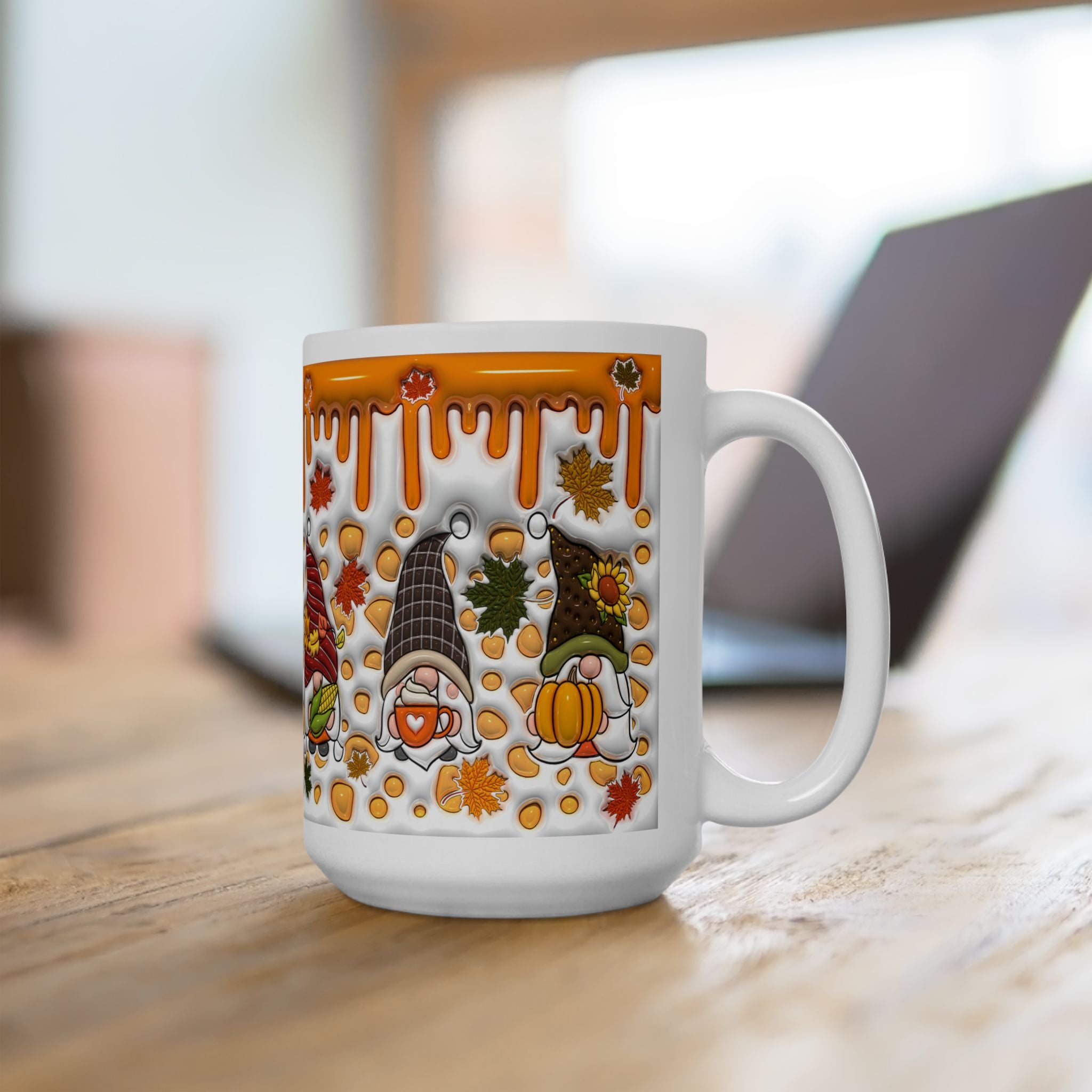Autumn Gnome Pumpkin Mug | Ceramic Coffee Mug