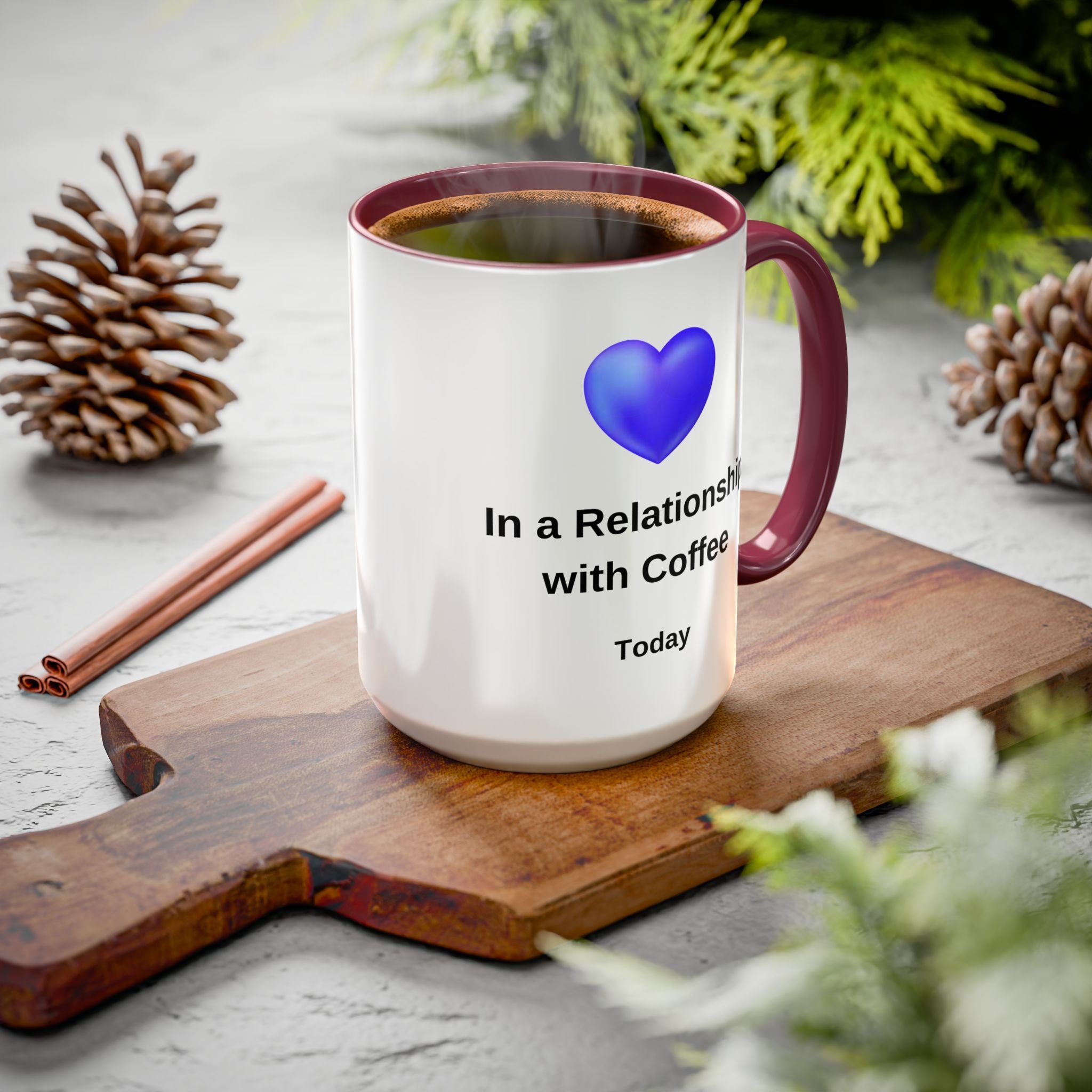 Coffee Lover Mug, Funny Coffee Cup Gift, Relationship with Coffee, Colorful Ceramic Mug, Coffee Addict Mug, Coffee Gift for Her, Coffee Mug