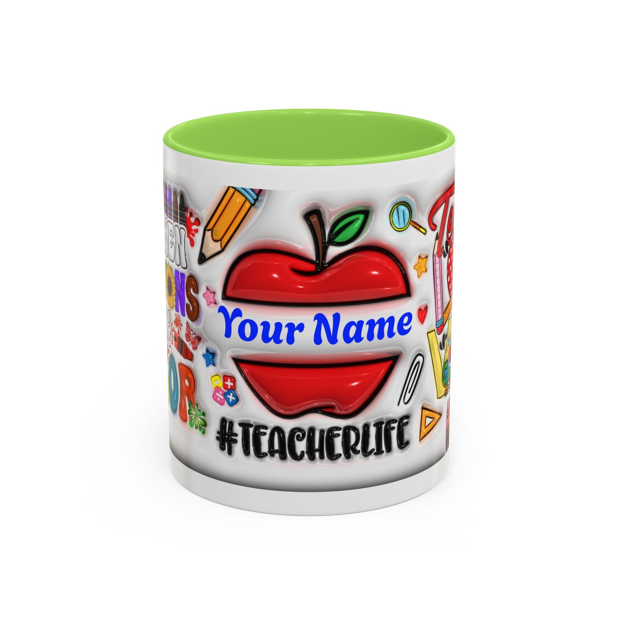 Personalized Teacher Mugs | Colorful 11oz & 15oz Coffee Cups | Fun Gift for Educators | Back to School | Teacher Appreciation
