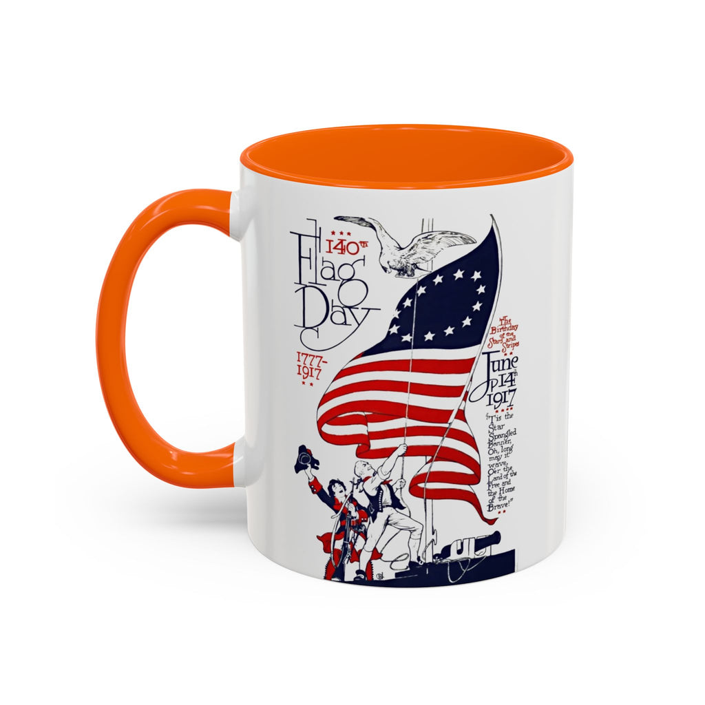 American Flag Day June 14th Parade Illustration Mug | Accent Coffee Mug