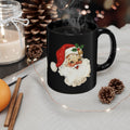 Santa Claus Black Mug - Holiday Coffee Cup, Gift for Christmas, Cute Mug for Winter Celebrations, Festive Drinkware, Santa Face Design