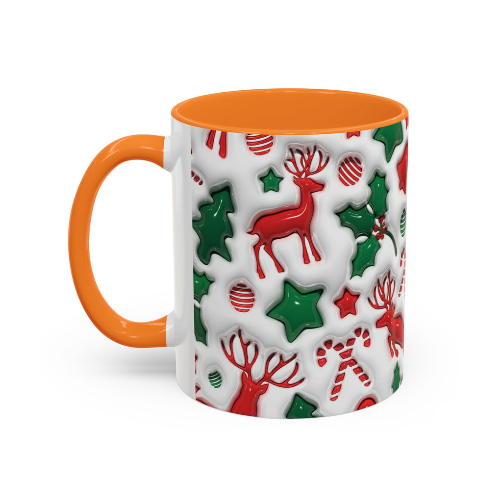 Festive Holiday Mugs, Christmas Coffee Cups, Colorful Reindeer and Candy Cane Design, Cozy Winter Drinkware, Perfect Gift for Holidays