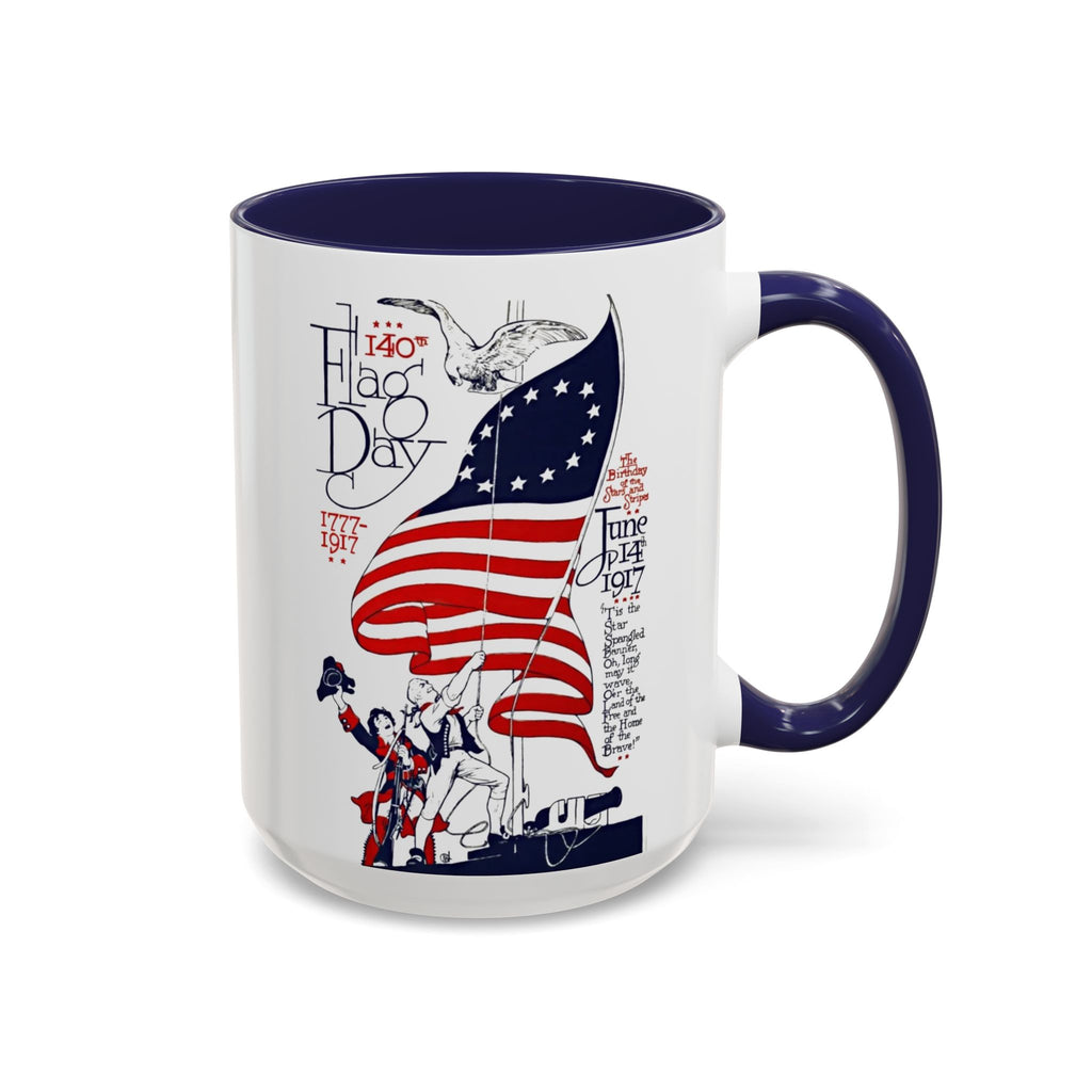 American Flag Day June 14th Parade Illustration Mug | Accent Coffee Mug