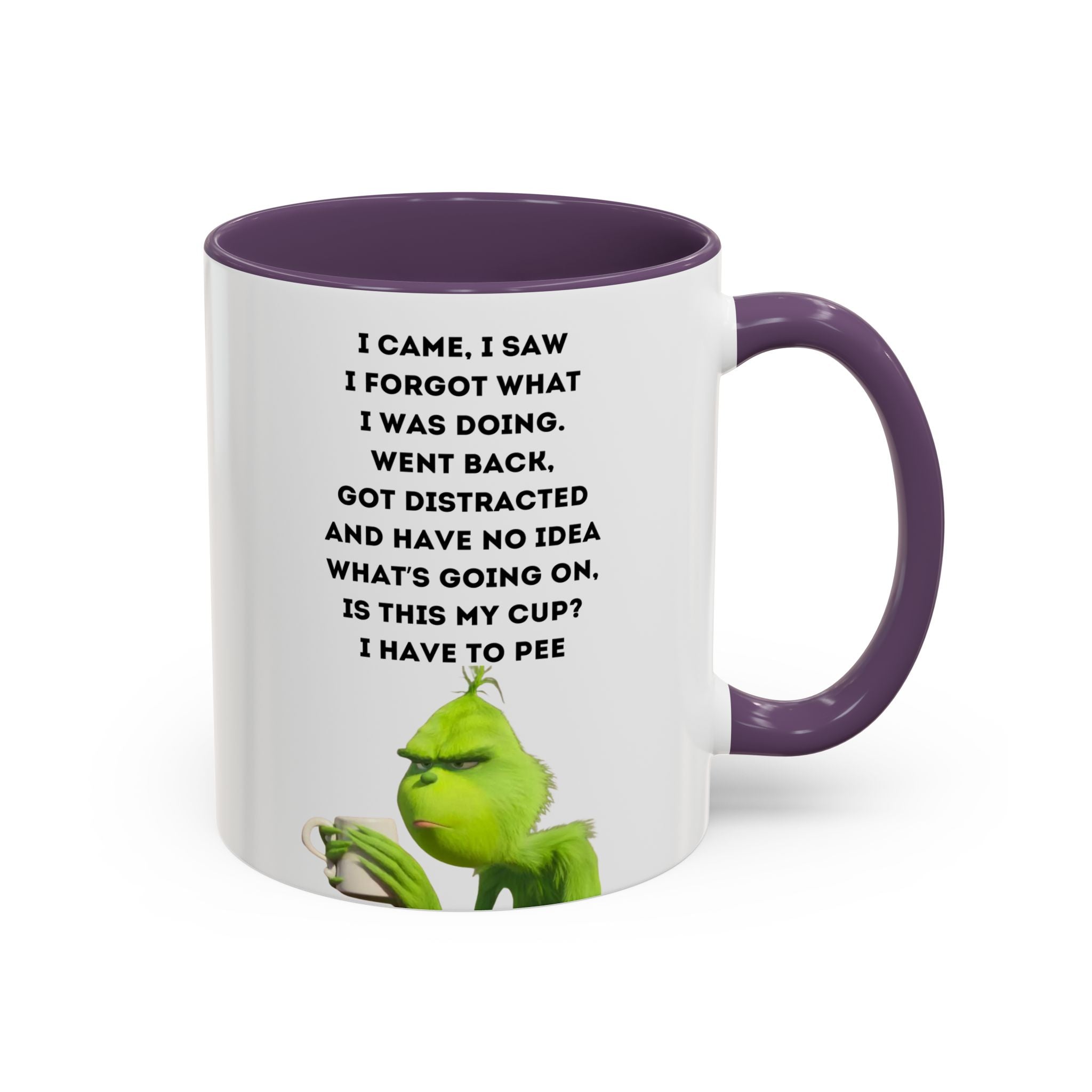 Grumpy Grinch Quote Accent Coffee Mug | Funny Holiday Coffee Cup