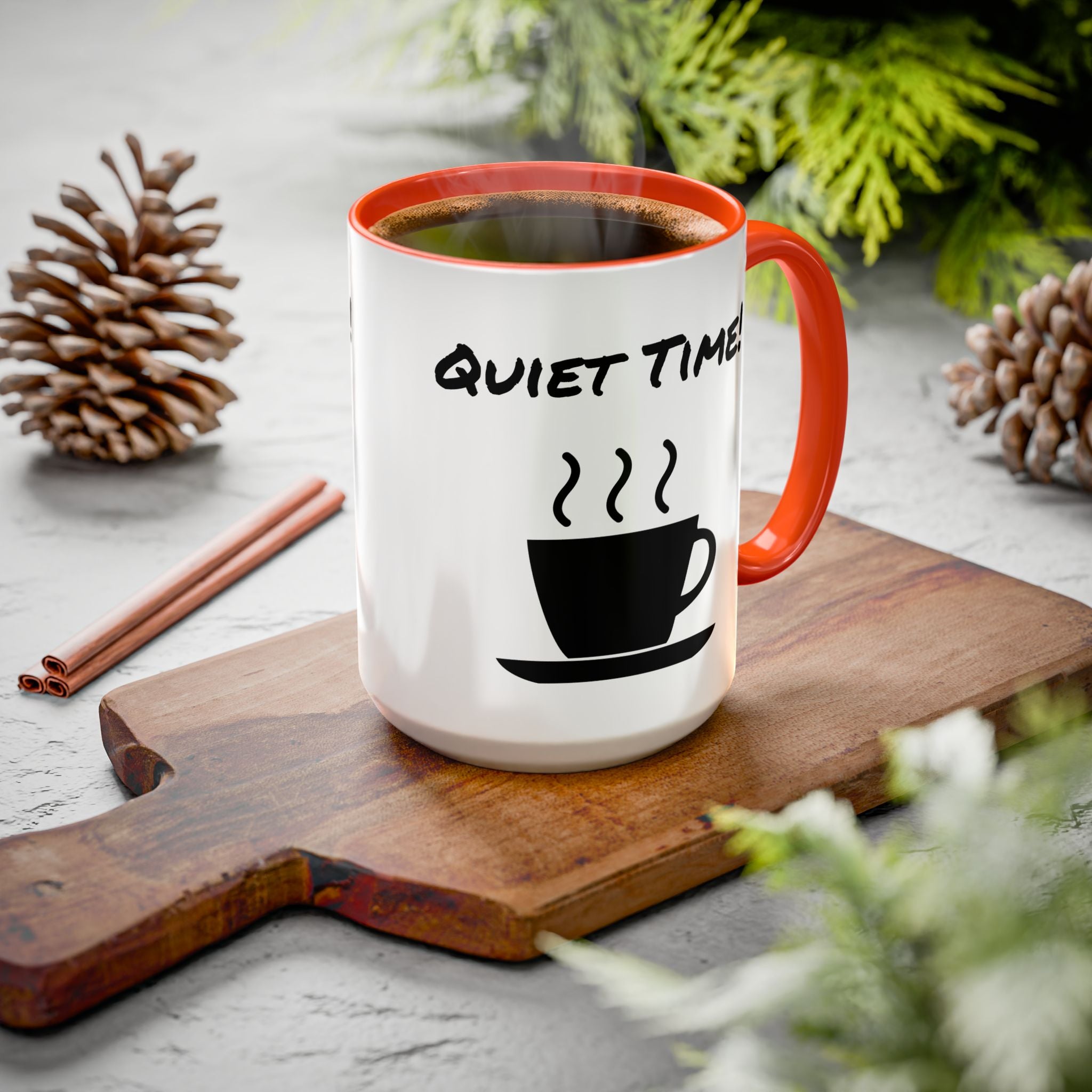 Quiet Time Coffee Mug — Black Accent 11oz/15oz