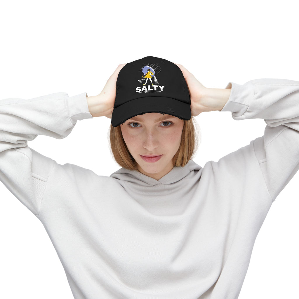 Salty Beach Rain Distressed Cap