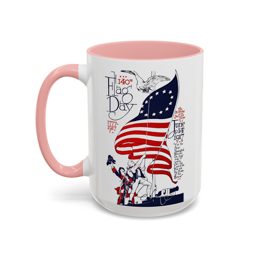 American Flag Day June 14th Parade Illustration Mug | Accent Coffee Mug