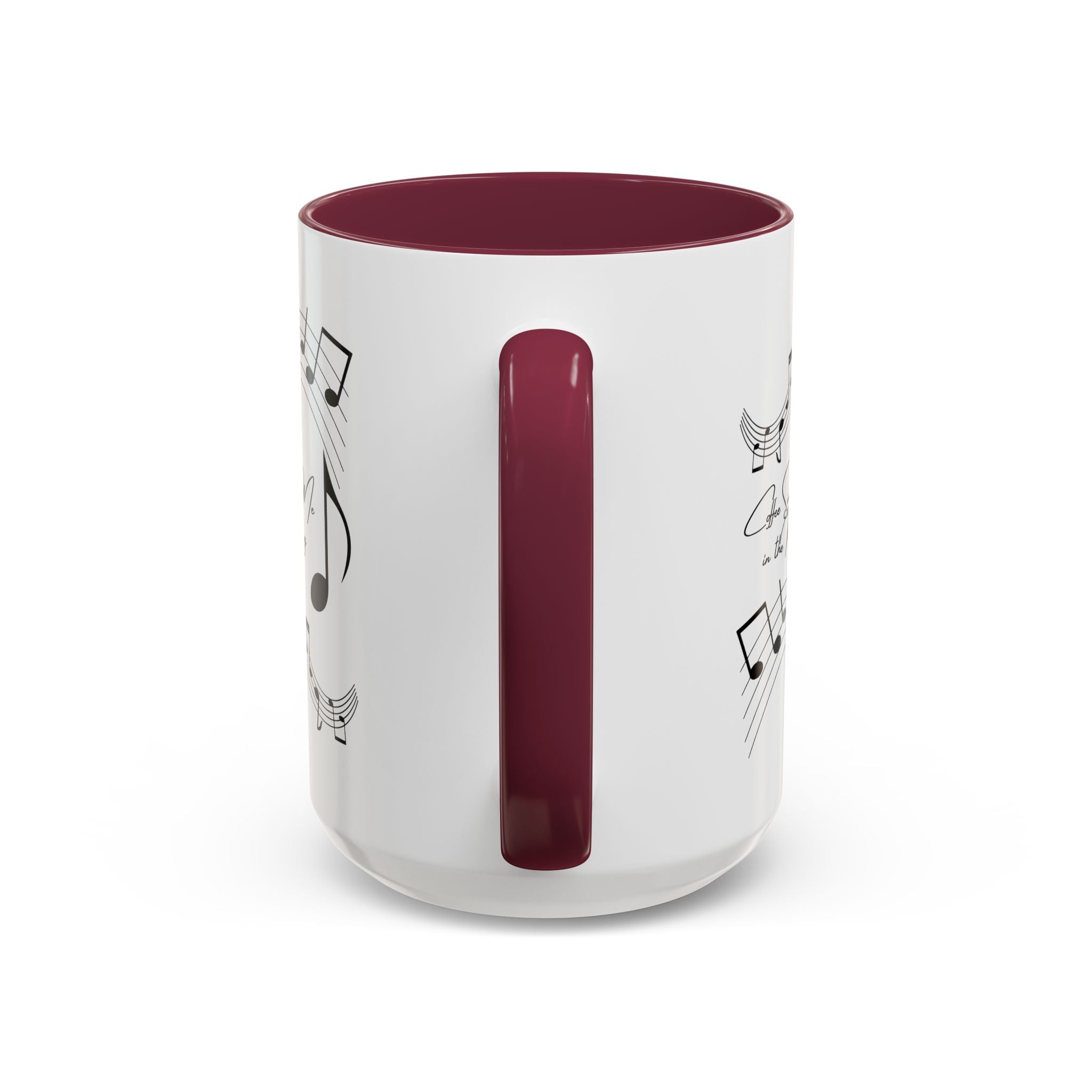 Music Notes Ceramic Mug — "She Sings to Me in the Morning" (11oz/15oz)