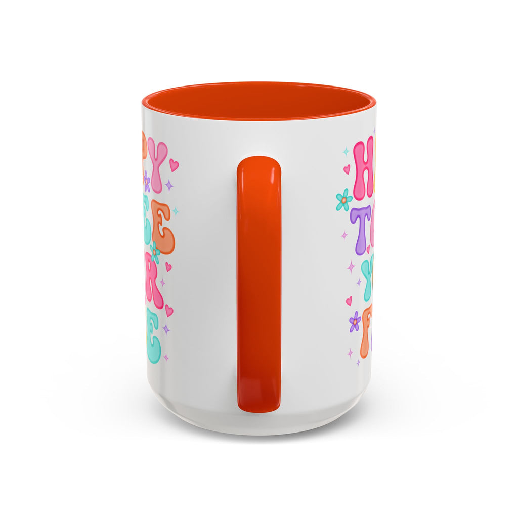Happy To See Your Face Colorful Coffee Mug — Retro Smiley 11oz/15oz