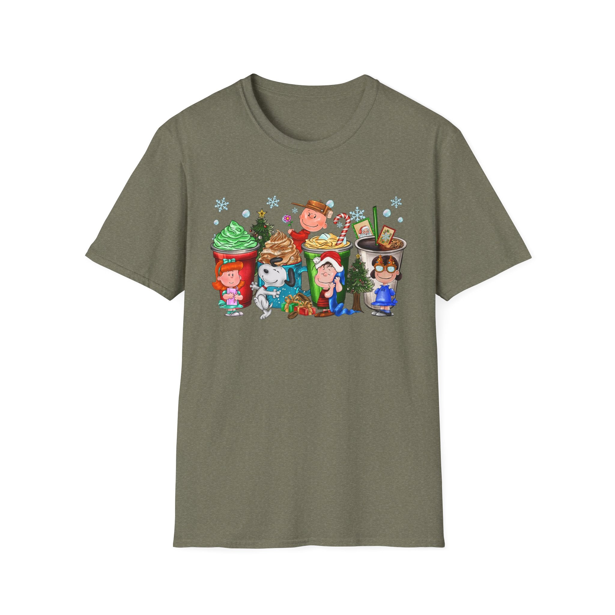 Holiday Cartoon Characters T-Shirt | Christmas Kids Crew Illustration