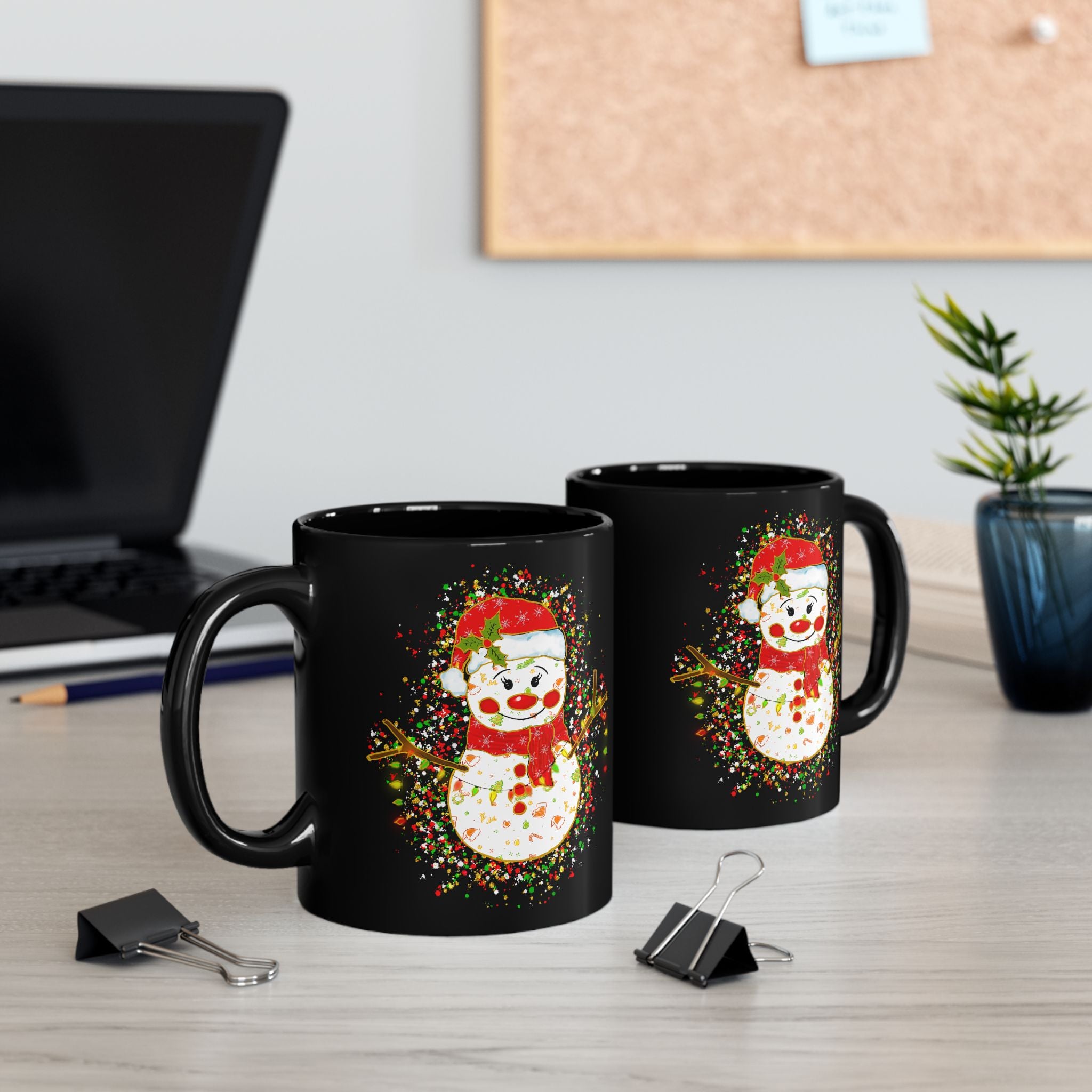 Festive Snowman Mug - Holiday Coffee Cup, Christmas Gift, Snowman Decor, Winter Mug, Hot Cocoa Mug