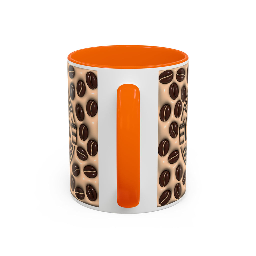 Coffee Beans Pattern First I Drink Coffee Mug | Accent 11oz 15oz