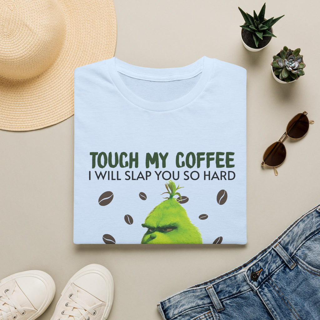 Funny Grinch Coffee T-Shirt, Unisex Tee for Coffee Lovers, Holiday Gift, Quirky Humor Shirt, Perfect for Christmas and Birthdays