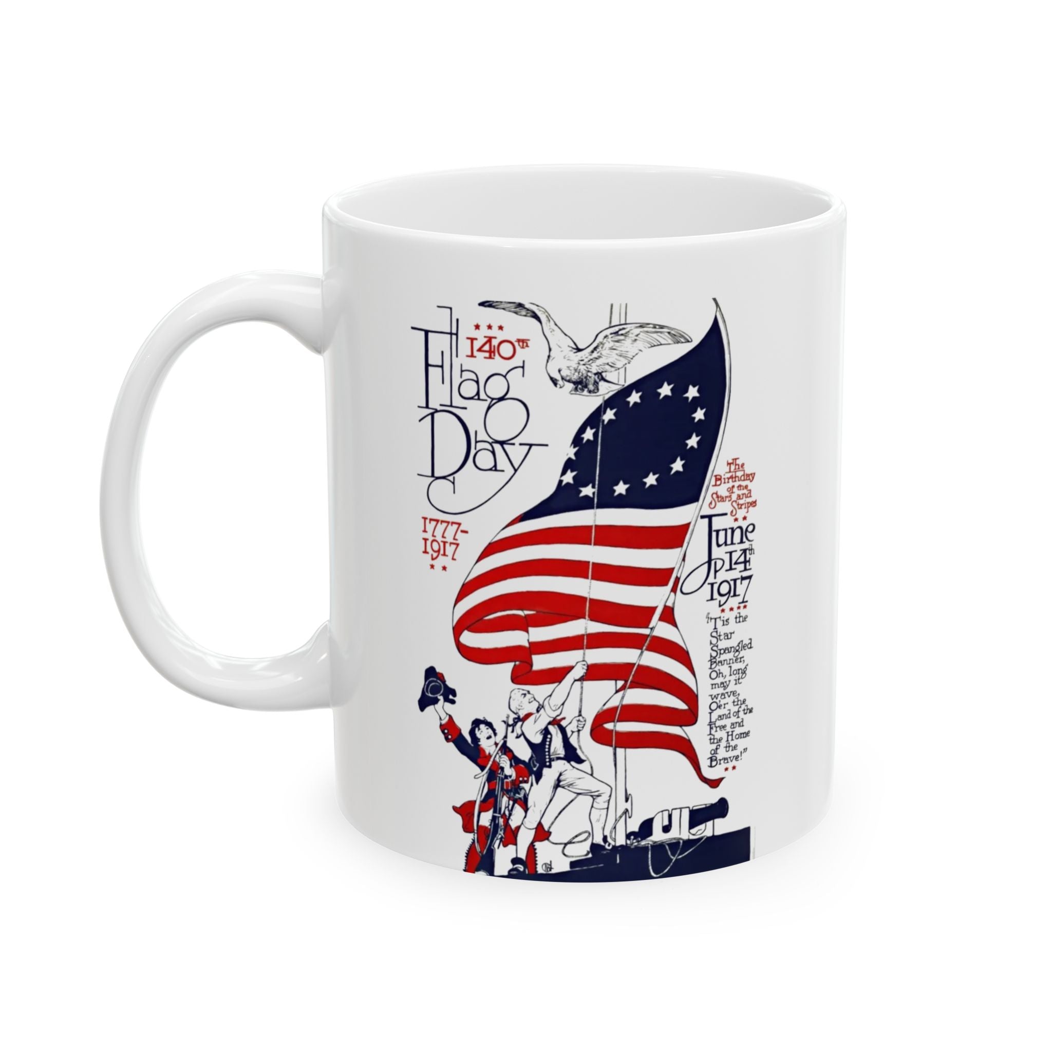 American Flag Day  Illustration Mug | Patriotic 11oz 15oz Ceramic