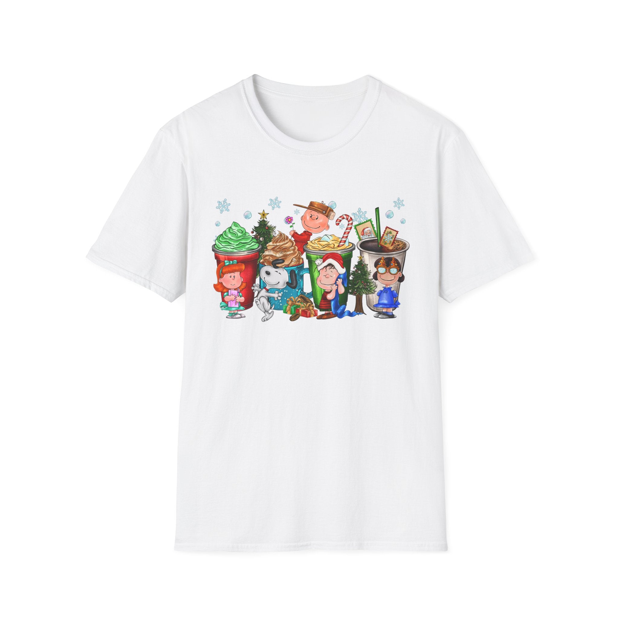 Holiday Cartoon Characters T-Shirt | Christmas Kids Crew Illustration
