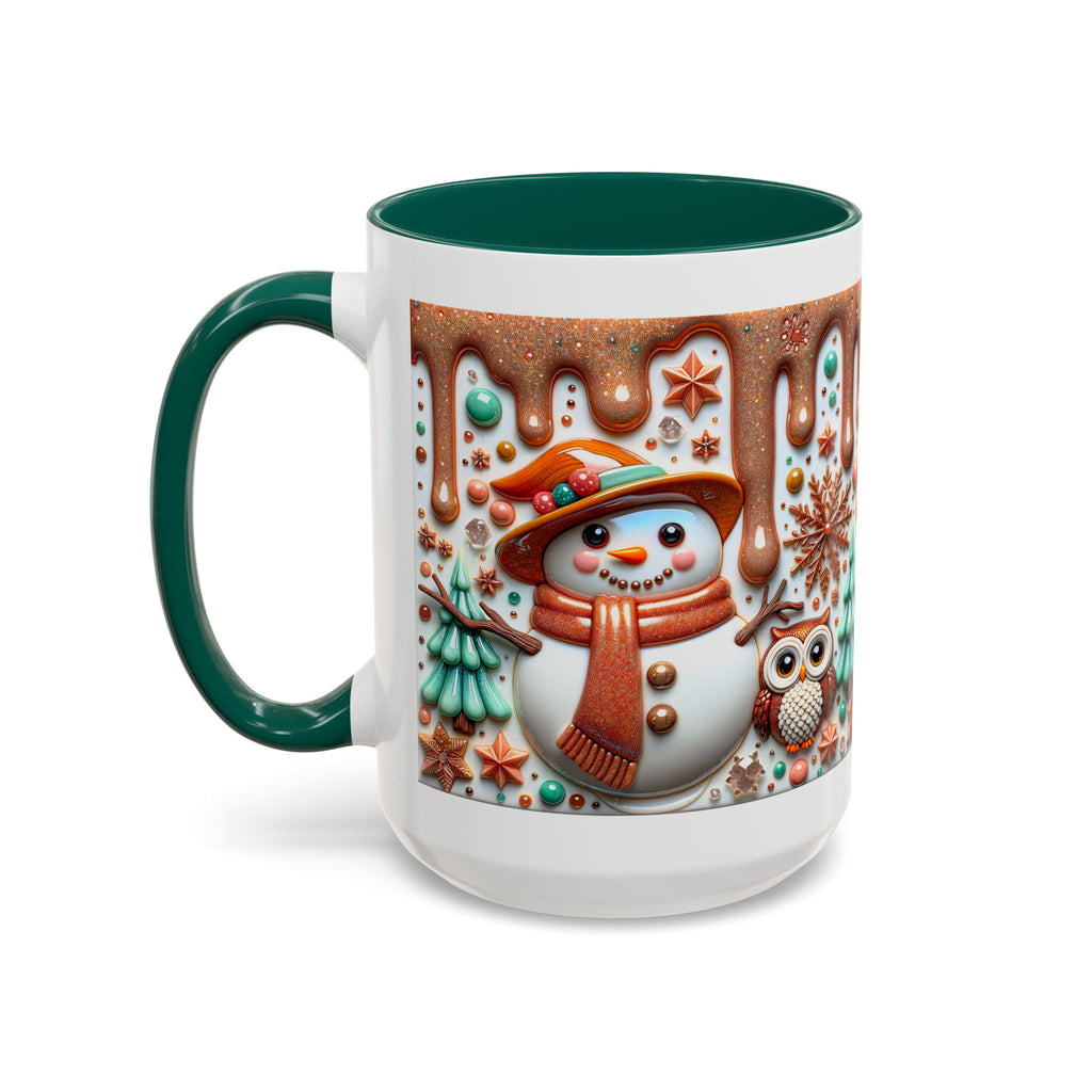 Colorful Holiday Mugs: Festive Owl & Snowman Design, Winter Gift, Christmas Coffee Cup, Cozy Kitchen Decor, Hot Cocoa Mug