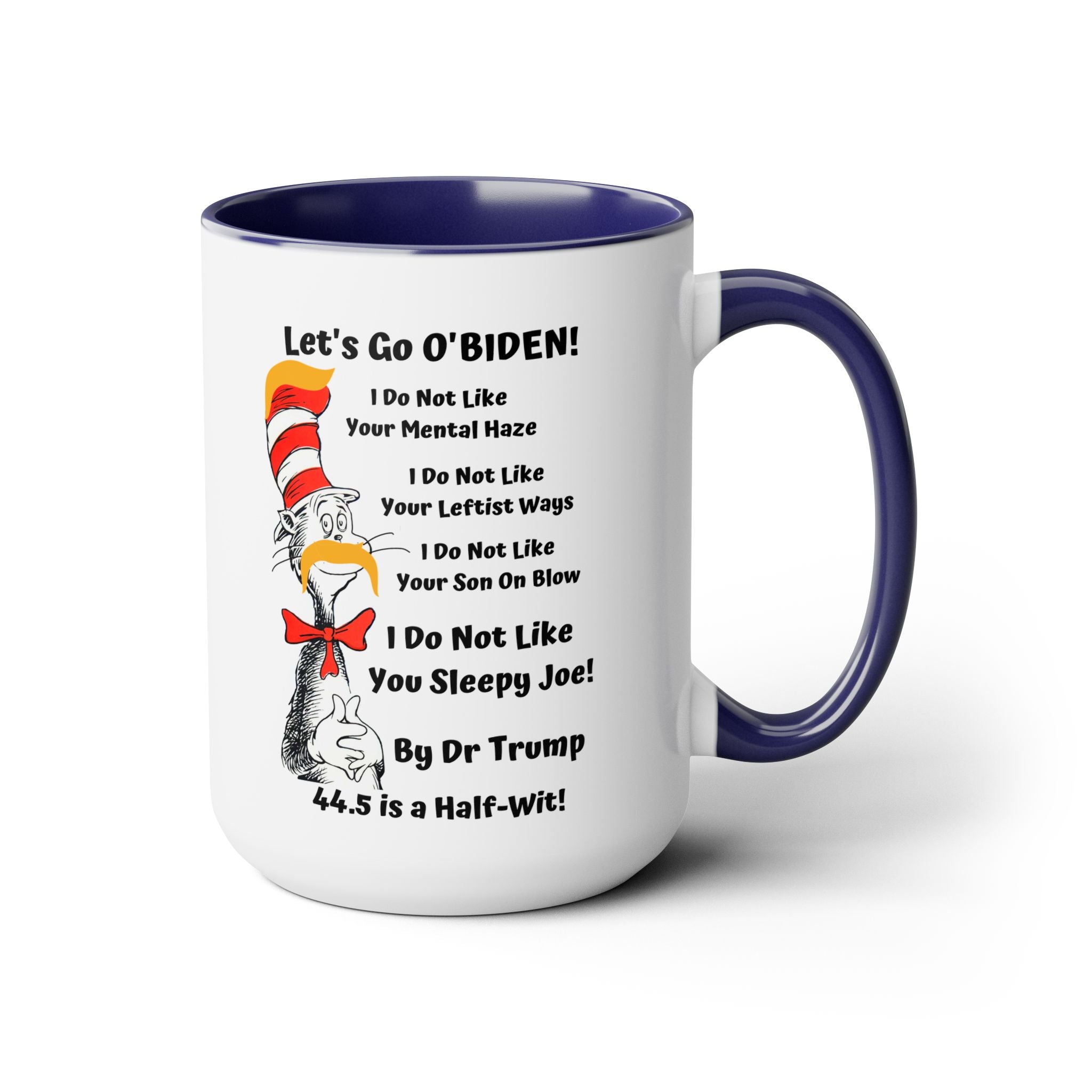 Dr. TRUMP and O'BIDEN 44.5 -  Two-Tone Coffee Mugs, 15oz