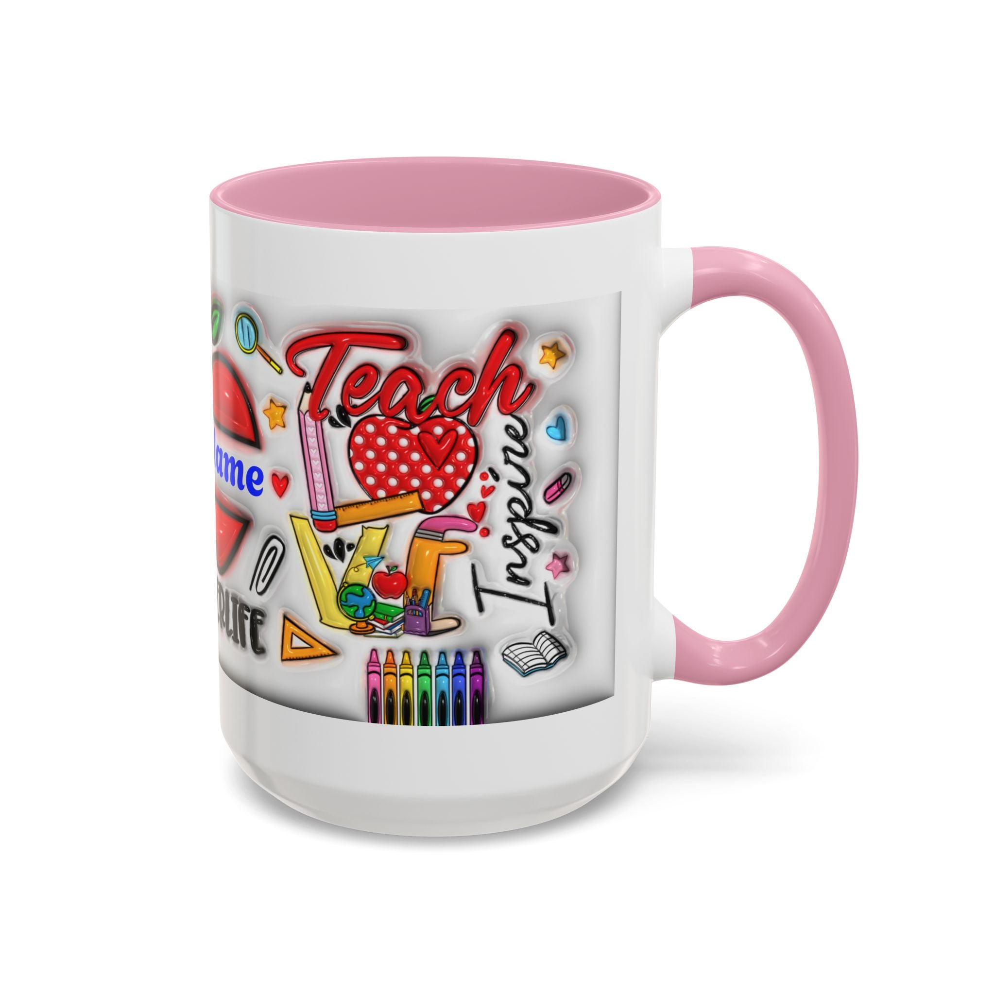 Personalized Teacher Mugs | Colorful 11oz & 15oz Coffee Cups | Fun Gift for Educators | Back to School | Teacher Appreciation