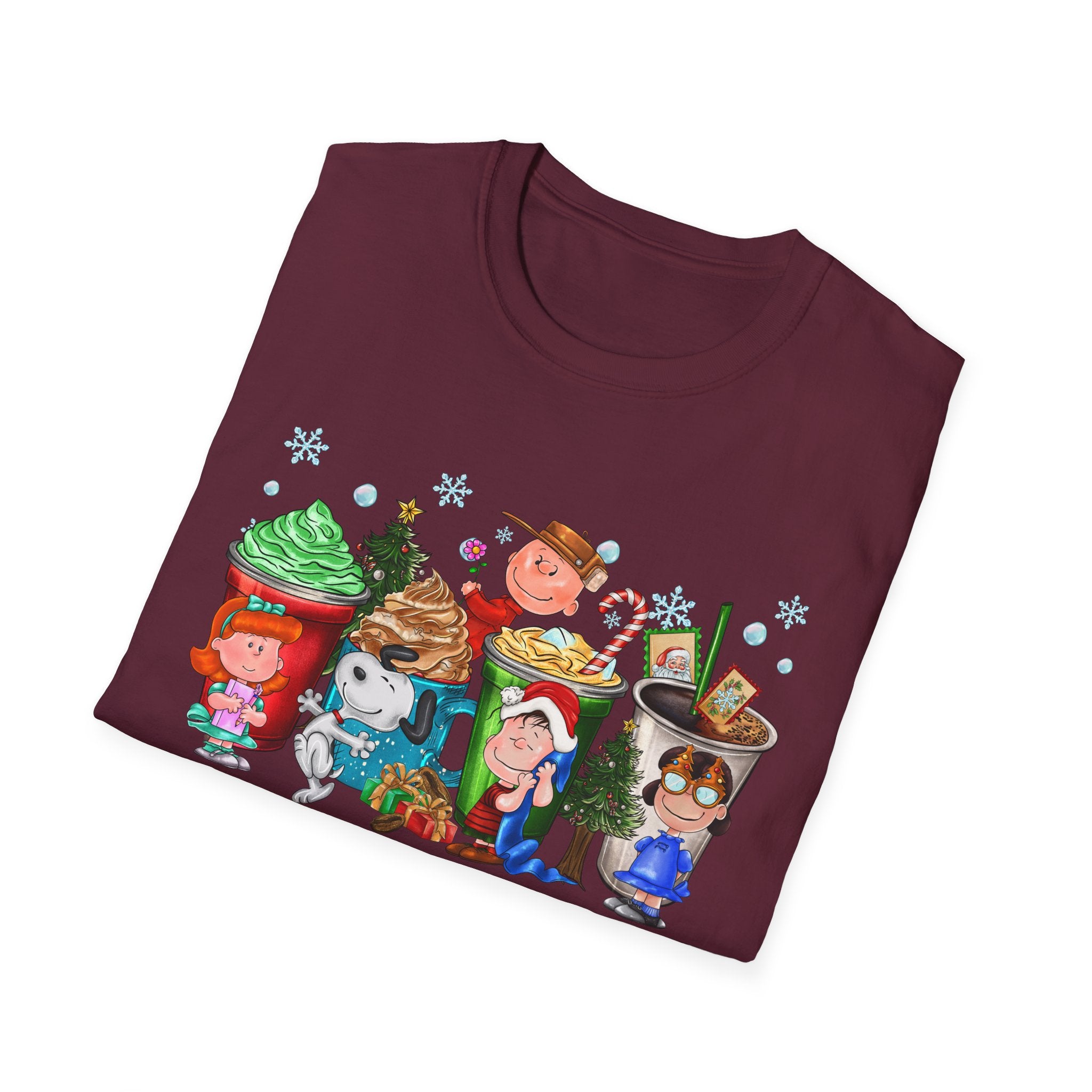 Holiday Cartoon Characters T-Shirt | Christmas Kids Crew Illustration