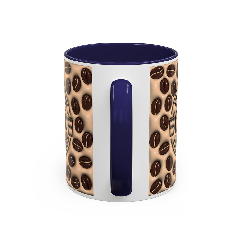 Coffee Beans Pattern First I Drink Coffee Mug | Accent 11oz 15oz